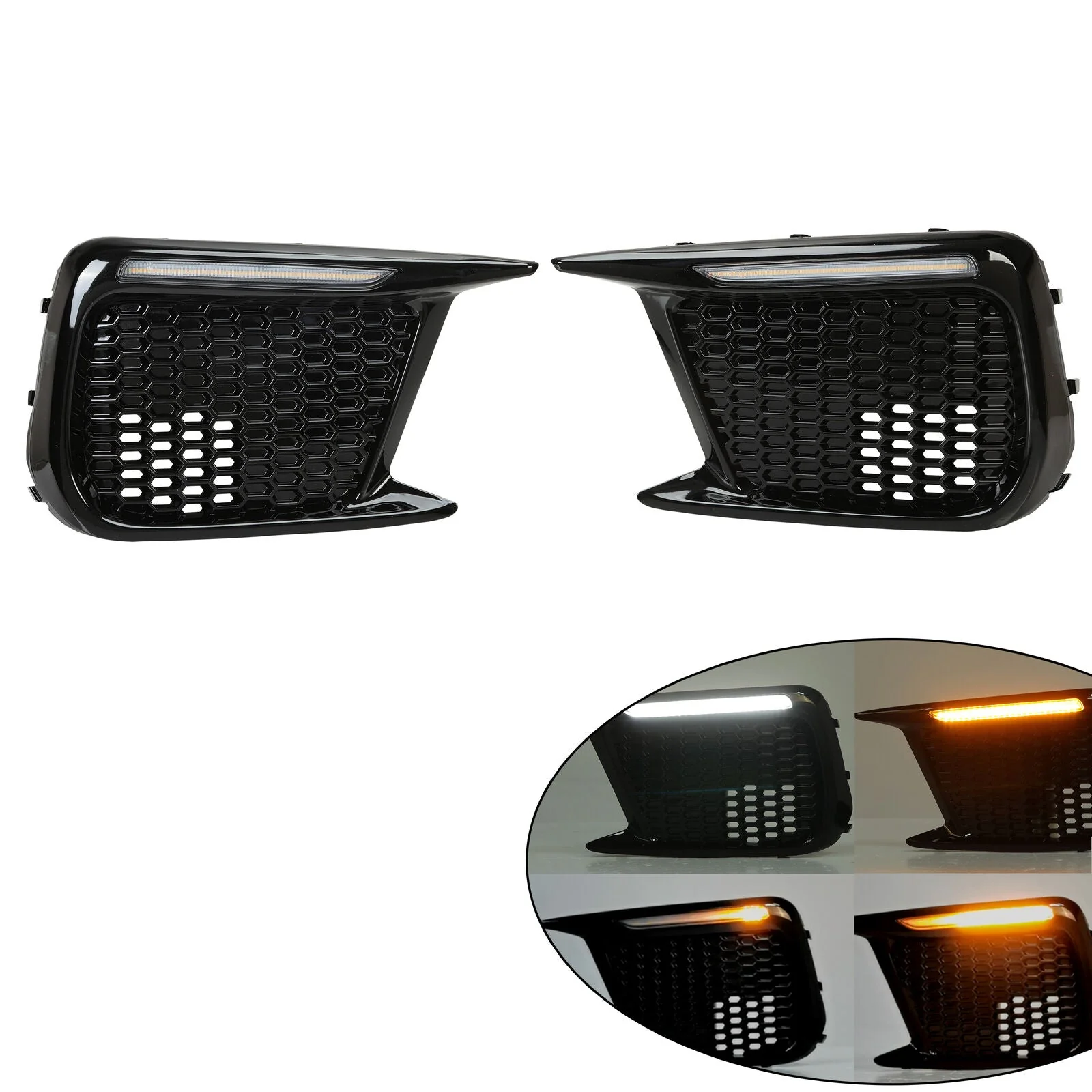 For 2018-2021 Subaru WRX STI Sequential LED DRL Dayting Running Lights Kits Fog Light Bezels - Image 13