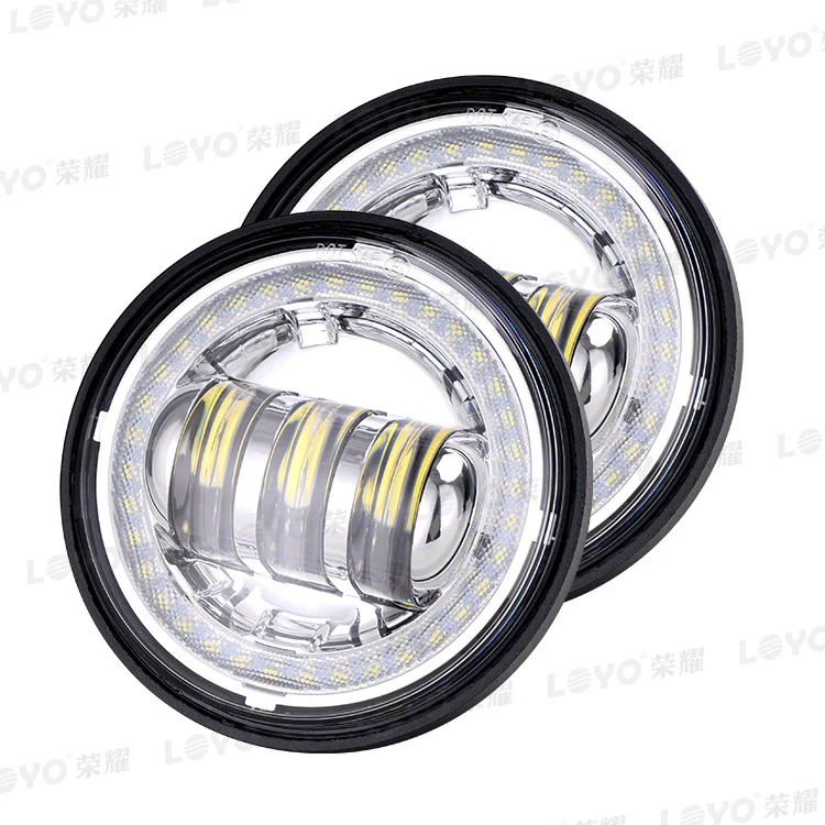 Black 4.5 INCH LED Fog Passing Lamp Lights w/ Turn Signal for Harley Davidson - Image 3