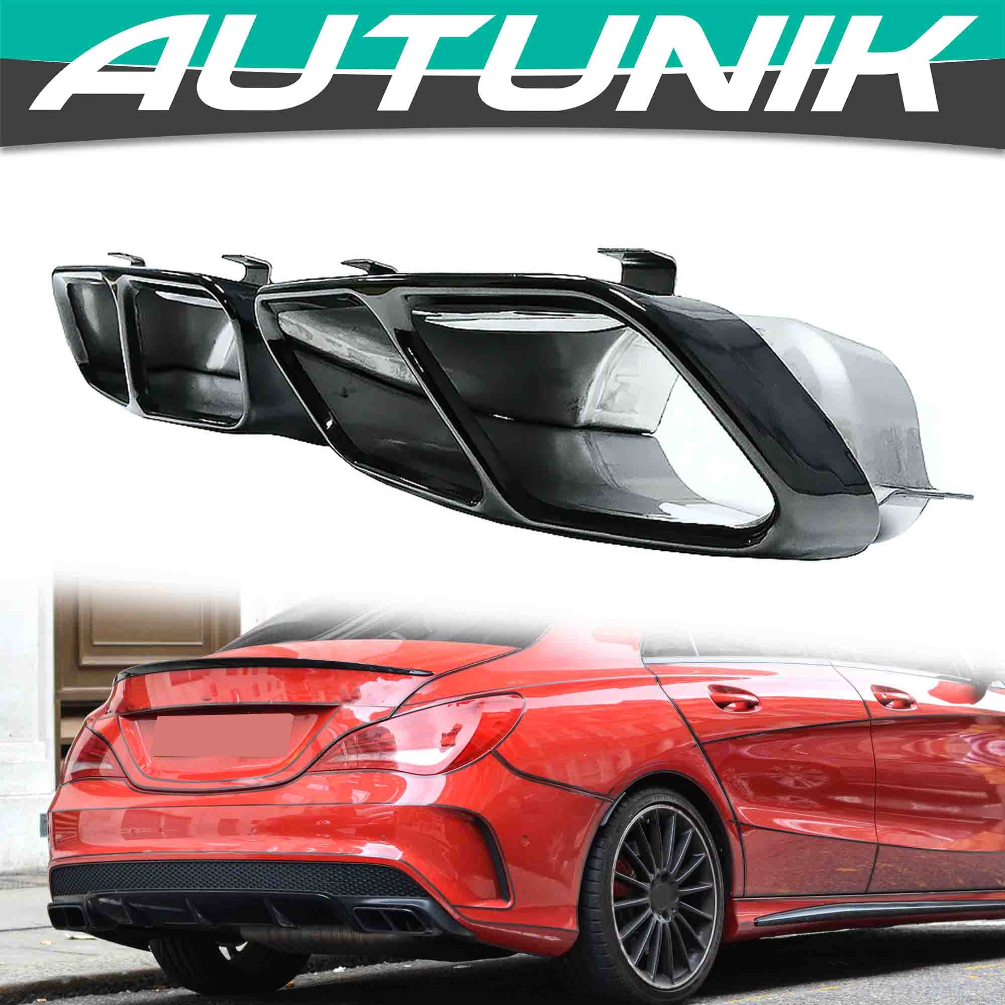 Quad Exhaust Tips Replace for Mercedes W176 C117 AMG A45 CLA45 GLA X156