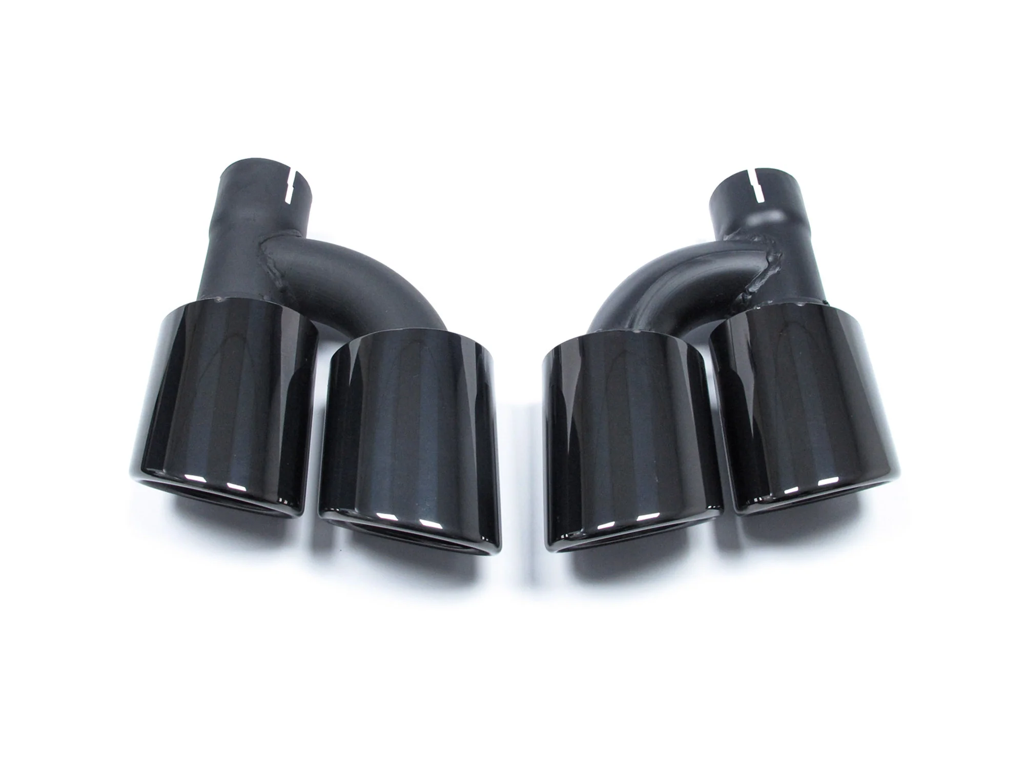 Black/Silver Dual Exhaust Tips Tail Pipes For Audi A3 8P 8V A4 B8 B9 A5 A6 Q5 TT 2.0T - Image 3