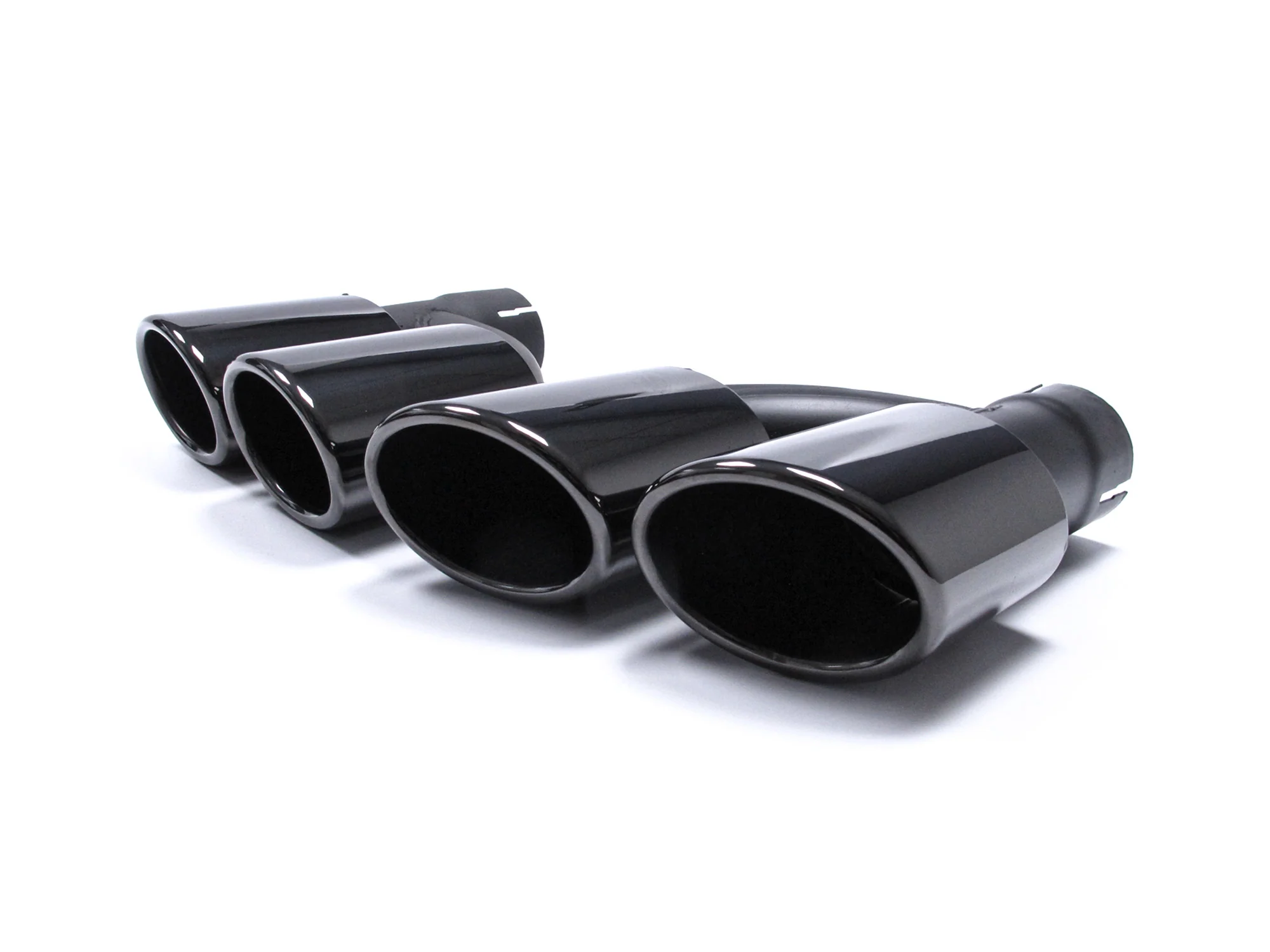 Black/Silver Dual Exhaust Tips Tail Pipes For Audi A3 8P 8V A4 B8 B9 A5 A6 Q5 TT 2.0T - Image 4
