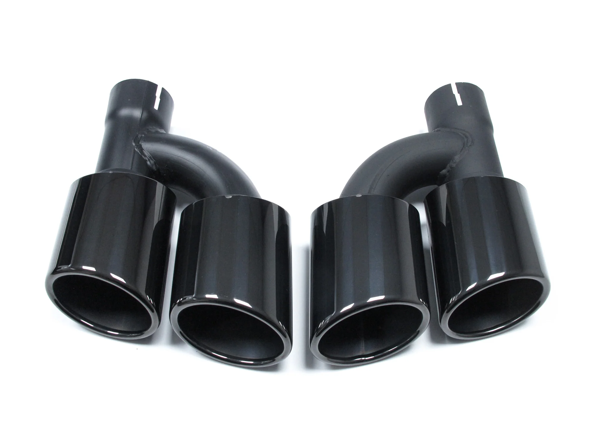 Black/Silver Dual Exhaust Tips Tail Pipes For Audi A3 8P 8V A4 B8 B9 A5 A6 Q5 TT 2.0T - Image 5