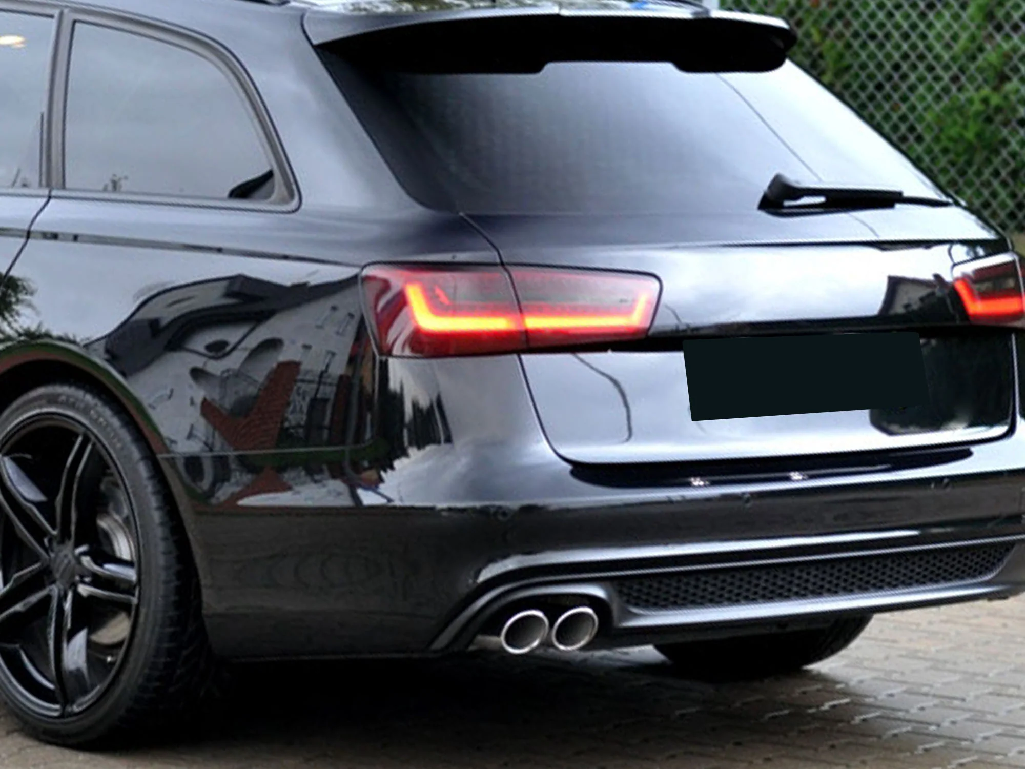 Silver/Black Exhaust Tips Tailpipe Upgrade For Audi A6 C7.5 2016 2017 2018 - Image 14
