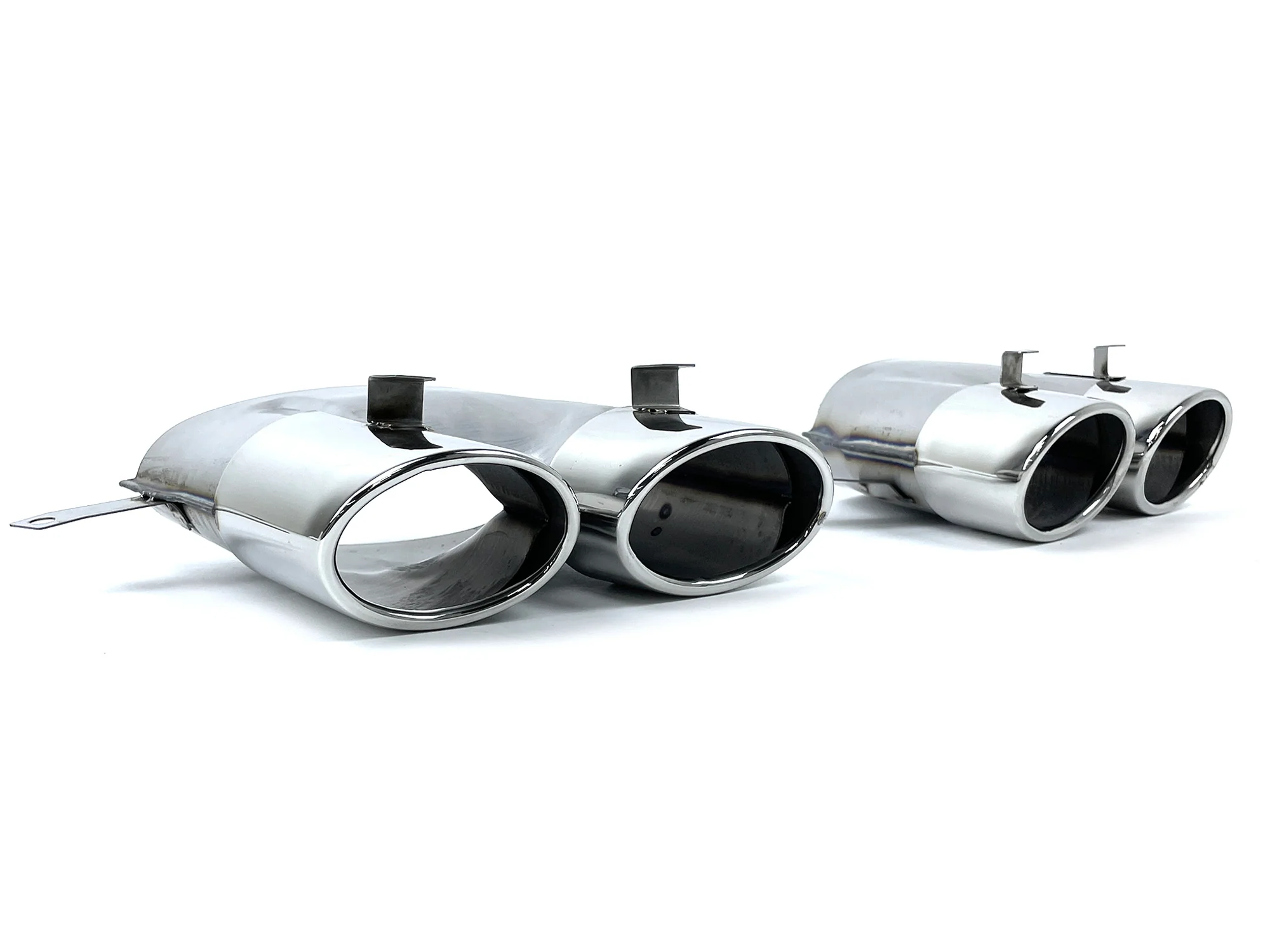 Silver/Black Exhaust Tips Tailpipe Upgrade For Audi A6 C7.5 2016 2017 2018 - Image 18