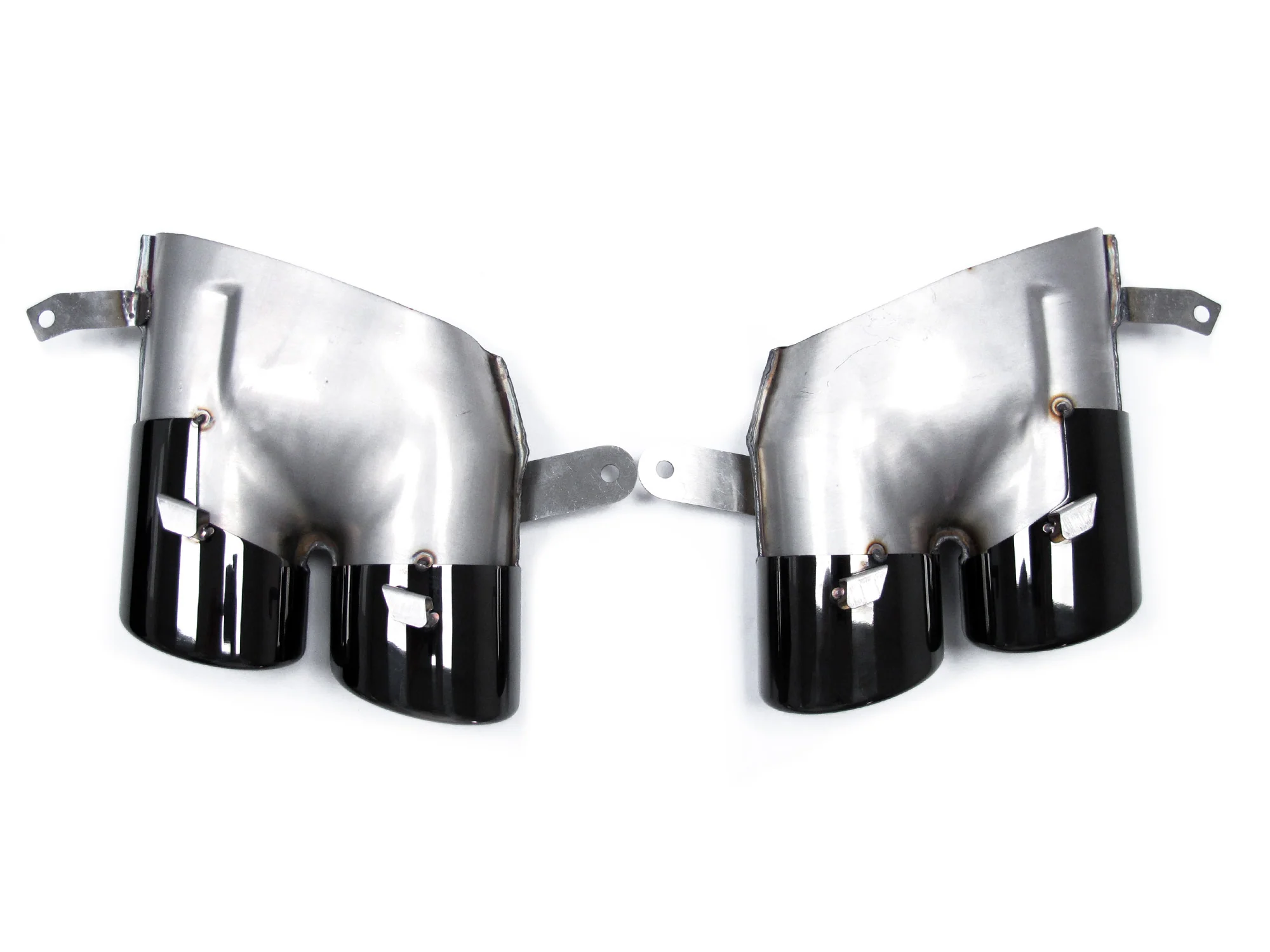 Silver/Black Exhaust Tips Tailpipe Upgrade For Audi A6 C7.5 2016 2017 2018 - Image 6