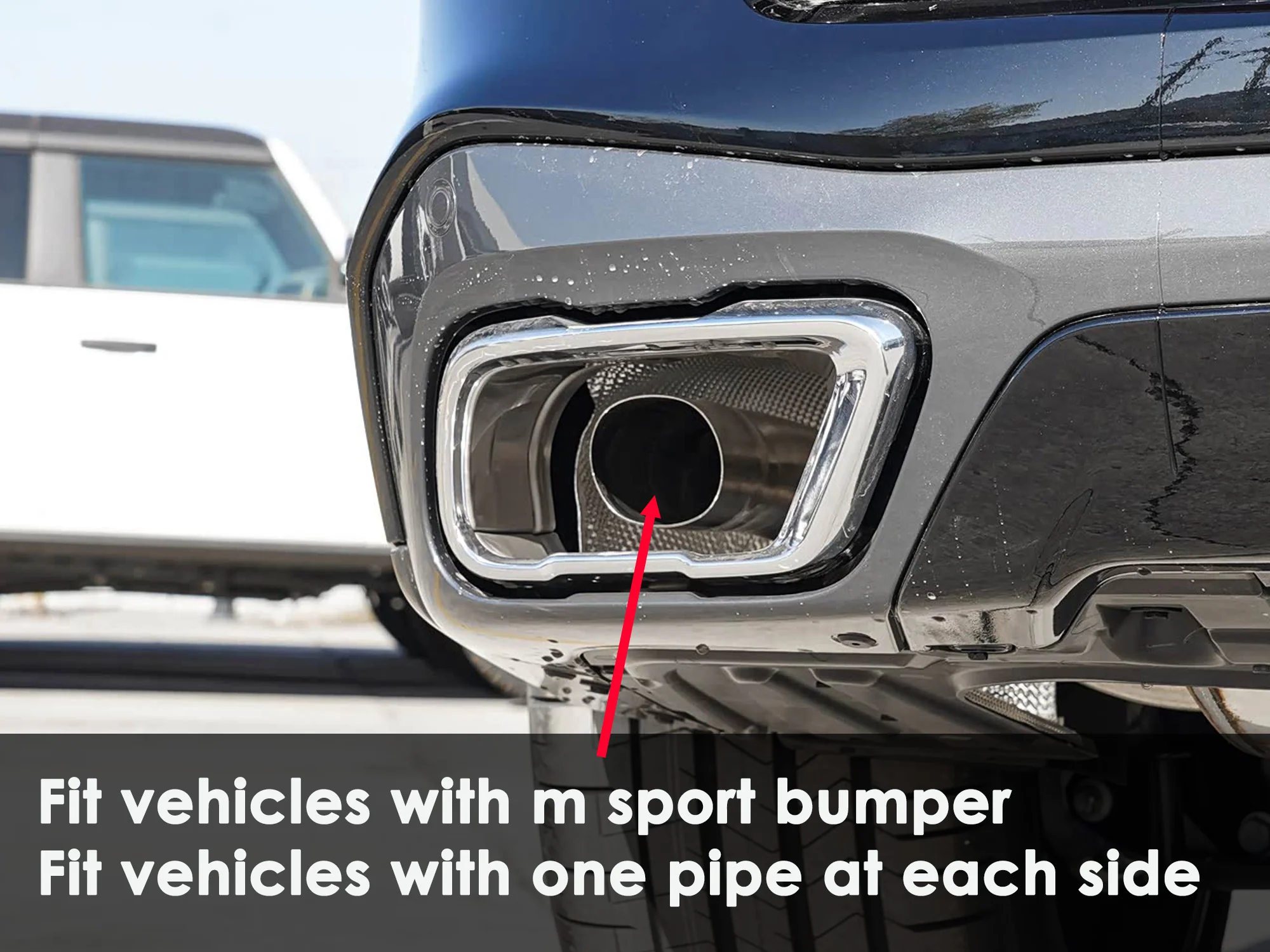 Pair Exhaust Tips Gloss Black for BMW X5 G05 X6 G06 X7 G07 M Sport 2019-2026 - Image 3