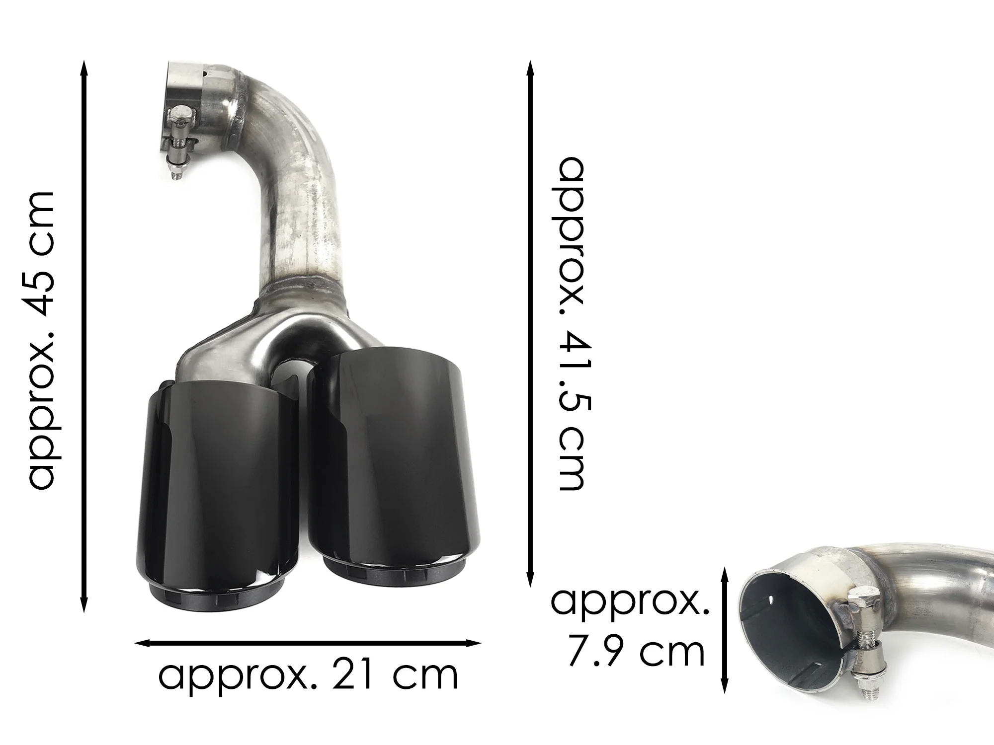 Black Exhaust Tips Twin Muffler Pipe for VW Touareg 2011-2018 - Image 10
