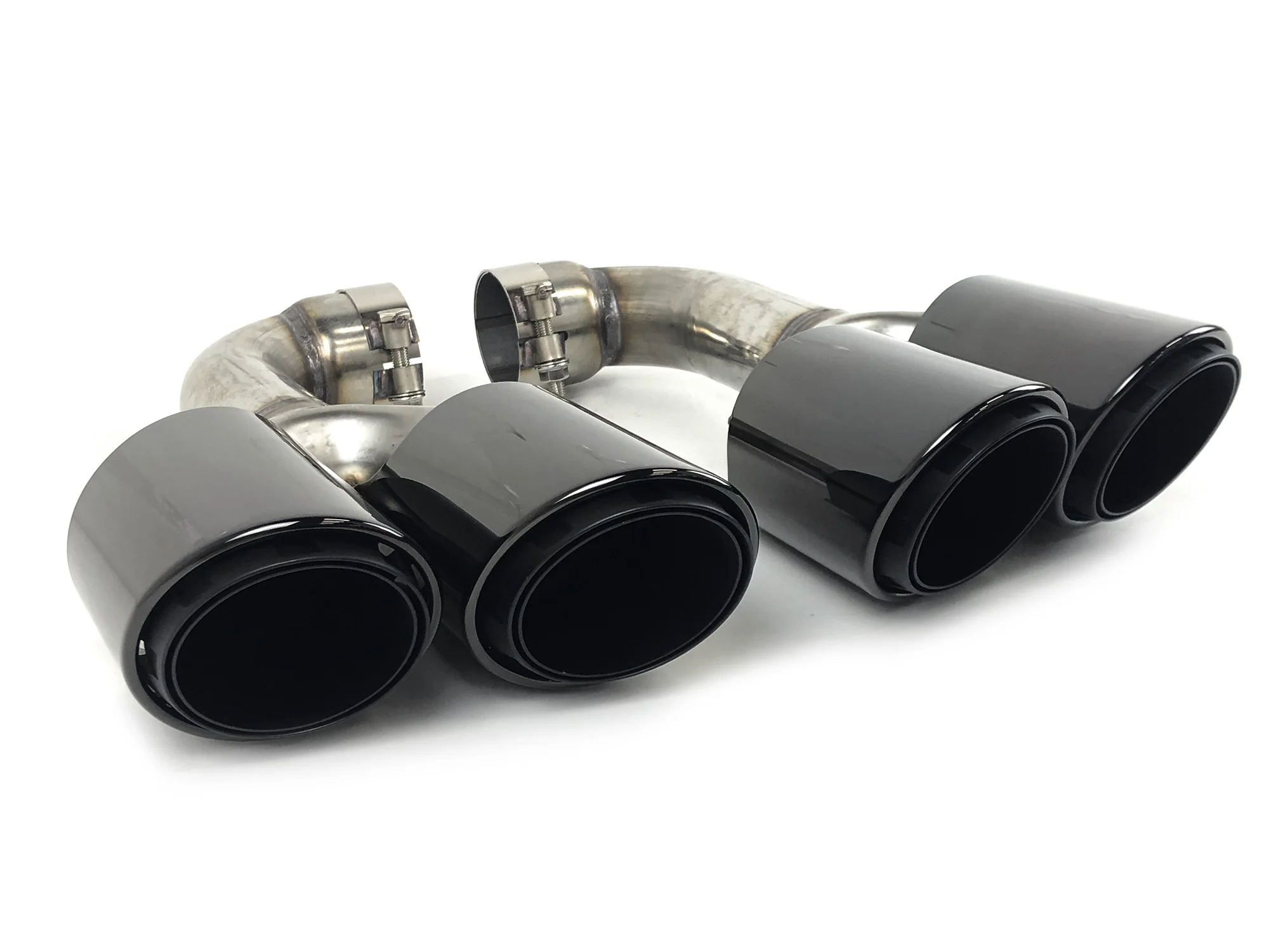 Black Exhaust Tips Twin Muffler Pipe for VW Touareg 2011-2018 - Image 4