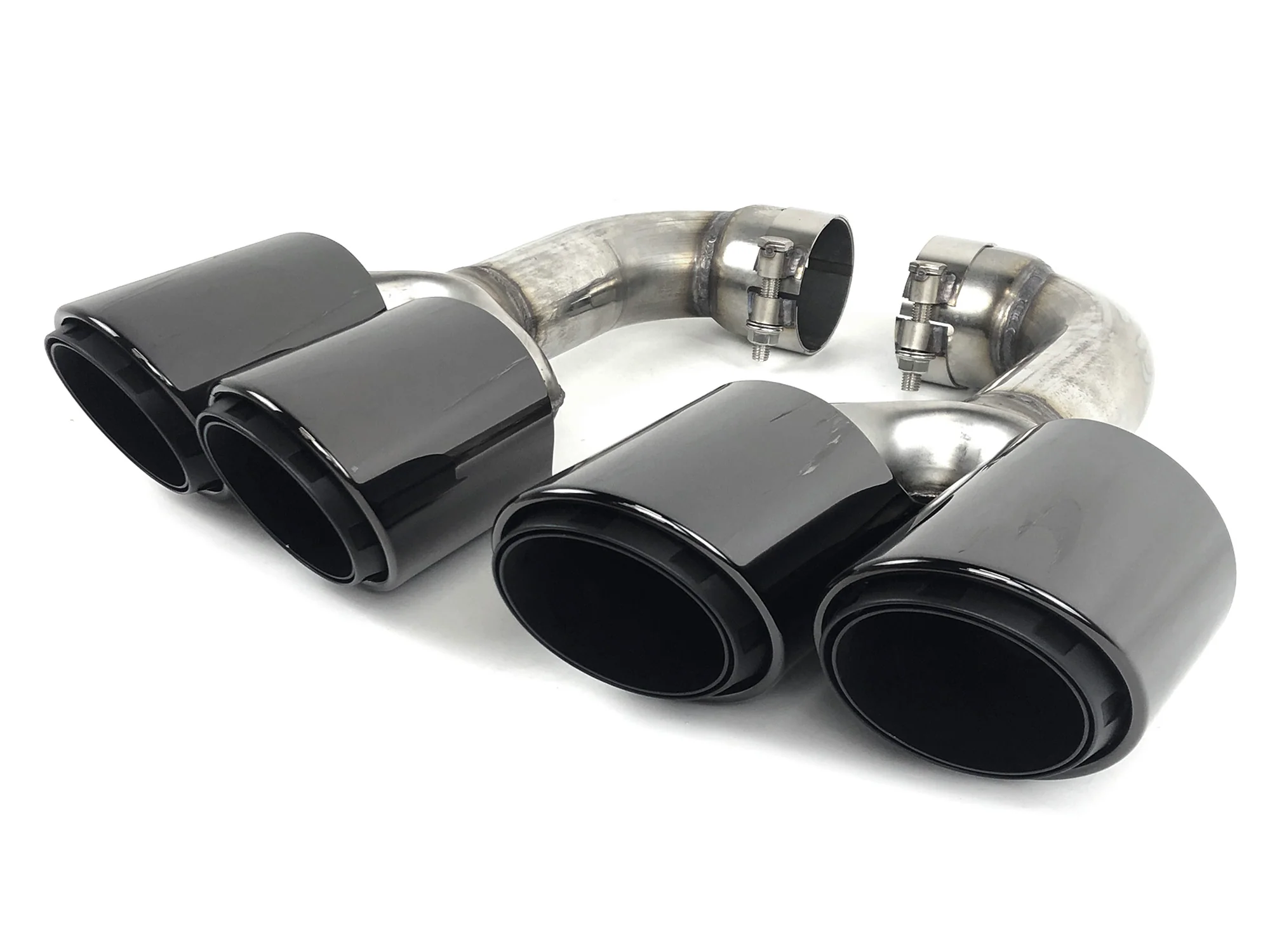 Black Exhaust Tips Twin Muffler Pipe for VW Touareg 2011-2018 - Image 5