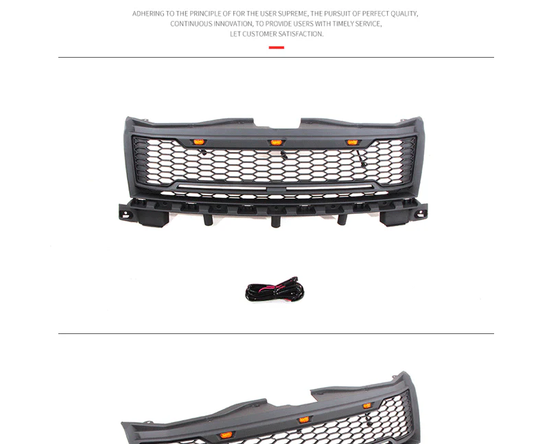 Black Front Bumper Upper Grille Fits For 2007 - 2010 Ford Edge Grill W/Light - Image 3