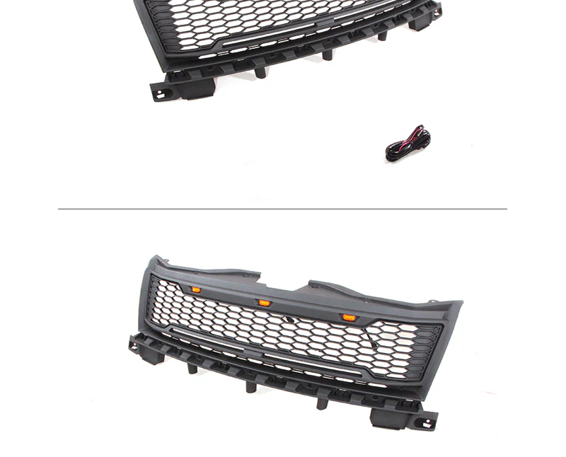 Black Front Bumper Upper Grille Fits For 2007 - 2010 Ford Edge Grill W/Light - Image 4