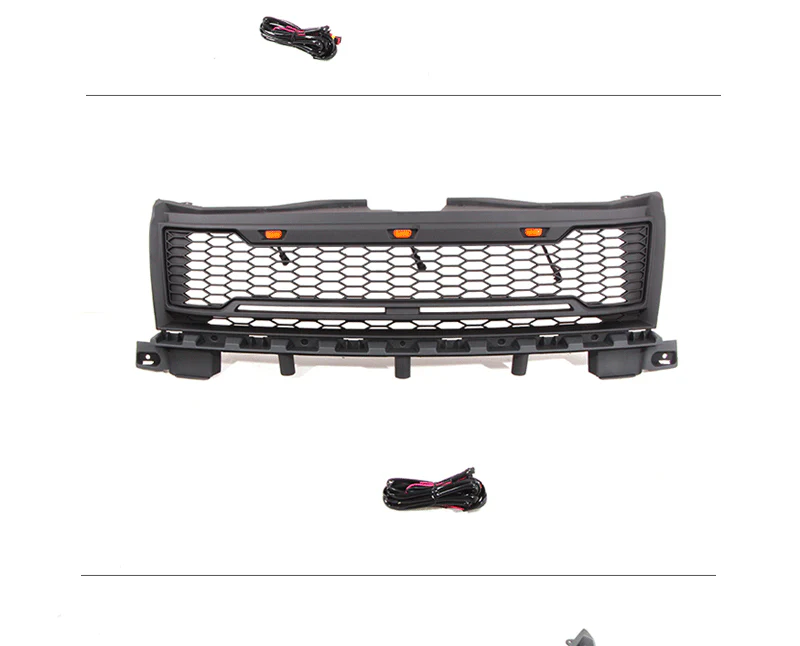 Black Front Bumper Upper Grille Fits For 2007 - 2010 Ford Edge Grill W/Light - Image 5