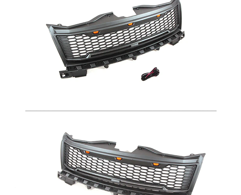 Black Front Bumper Upper Grille Fits For 2007 - 2010 Ford Edge Grill W/Light - Image 6
