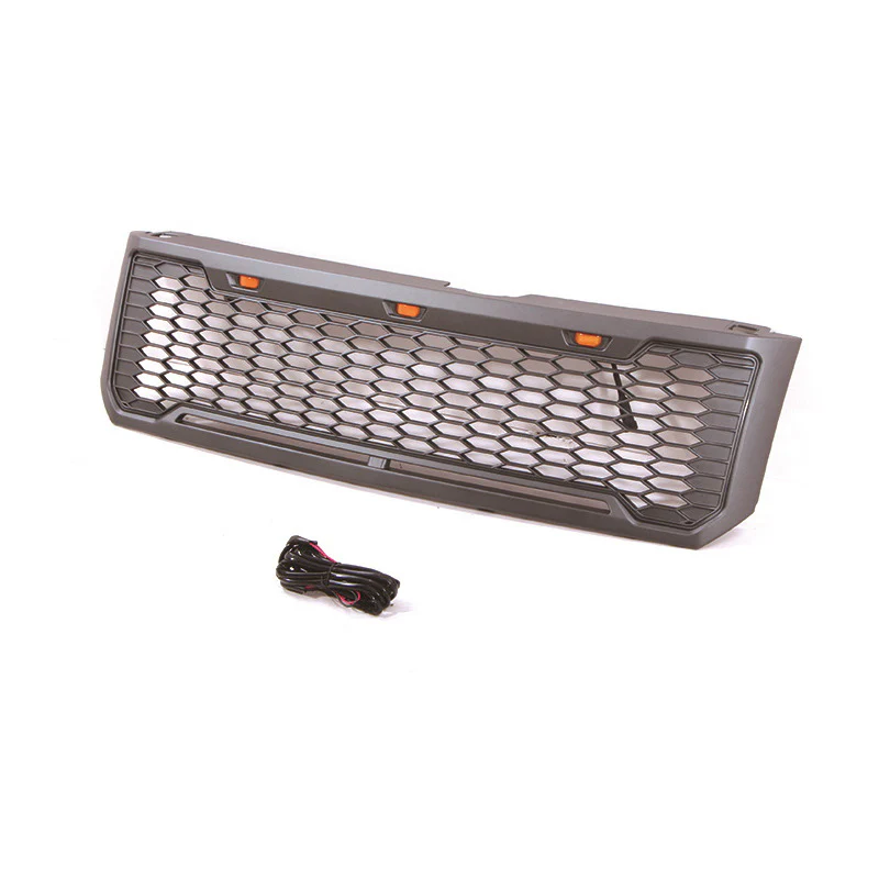 Black Front Bumper Upper Grille Radiator w/ Light Fits For 2008-2012 Ford Escape / Kuga - Image 2