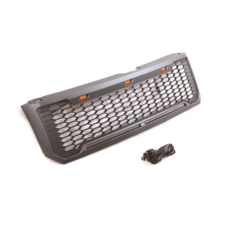 Black Front Bumper Upper Grille Radiator w/ Light Fits For 2008-2012 Ford Escape / Kuga - Image 3