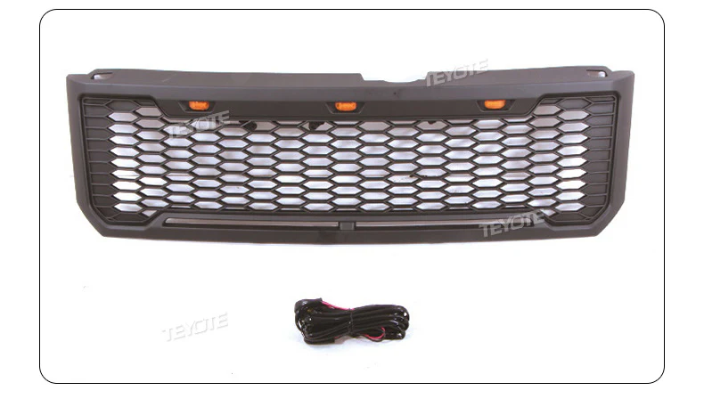 Black Front Bumper Upper Grille Radiator w/ Light Fits For 2008-2012 Ford Escape / Kuga - Image 6