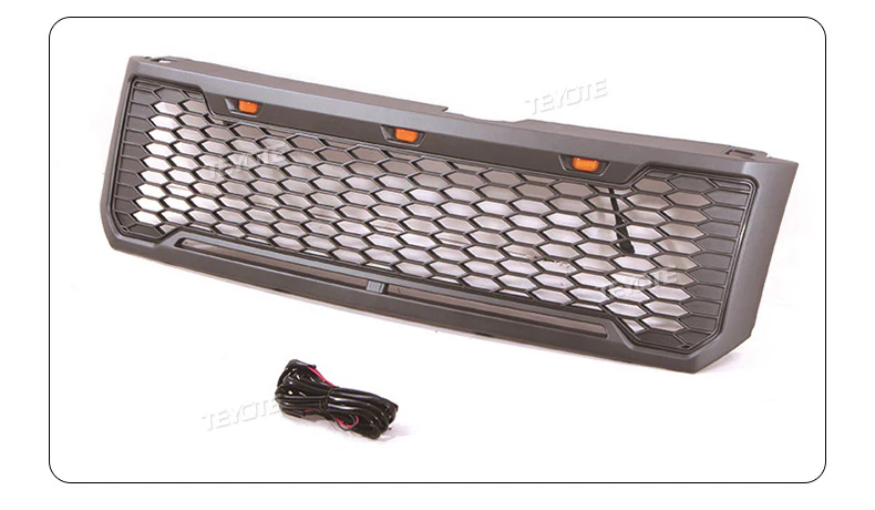 Black Front Bumper Upper Grille Radiator w/ Light Fits For 2008-2012 Ford Escape / Kuga - Image 7