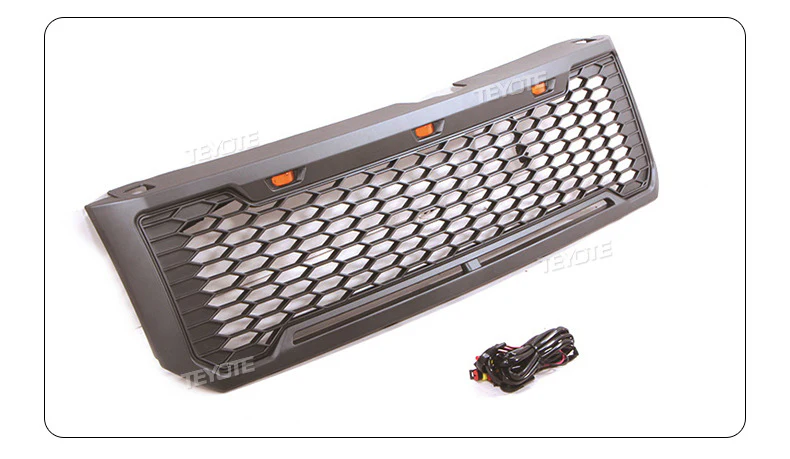 Black Front Bumper Upper Grille Radiator w/ Light Fits For 2008-2012 Ford Escape / Kuga - Image 8