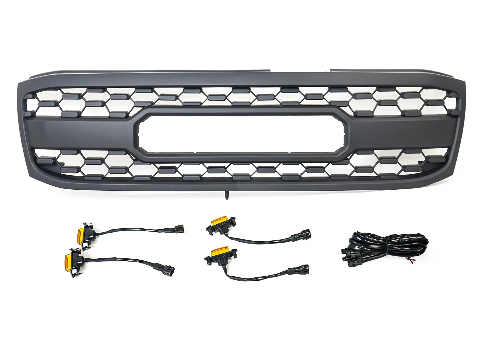 Black Front Bumper Upper Grille w/ LED Light Fit For 1998-2006 Toyota Land Crusier LC100 - Image 23