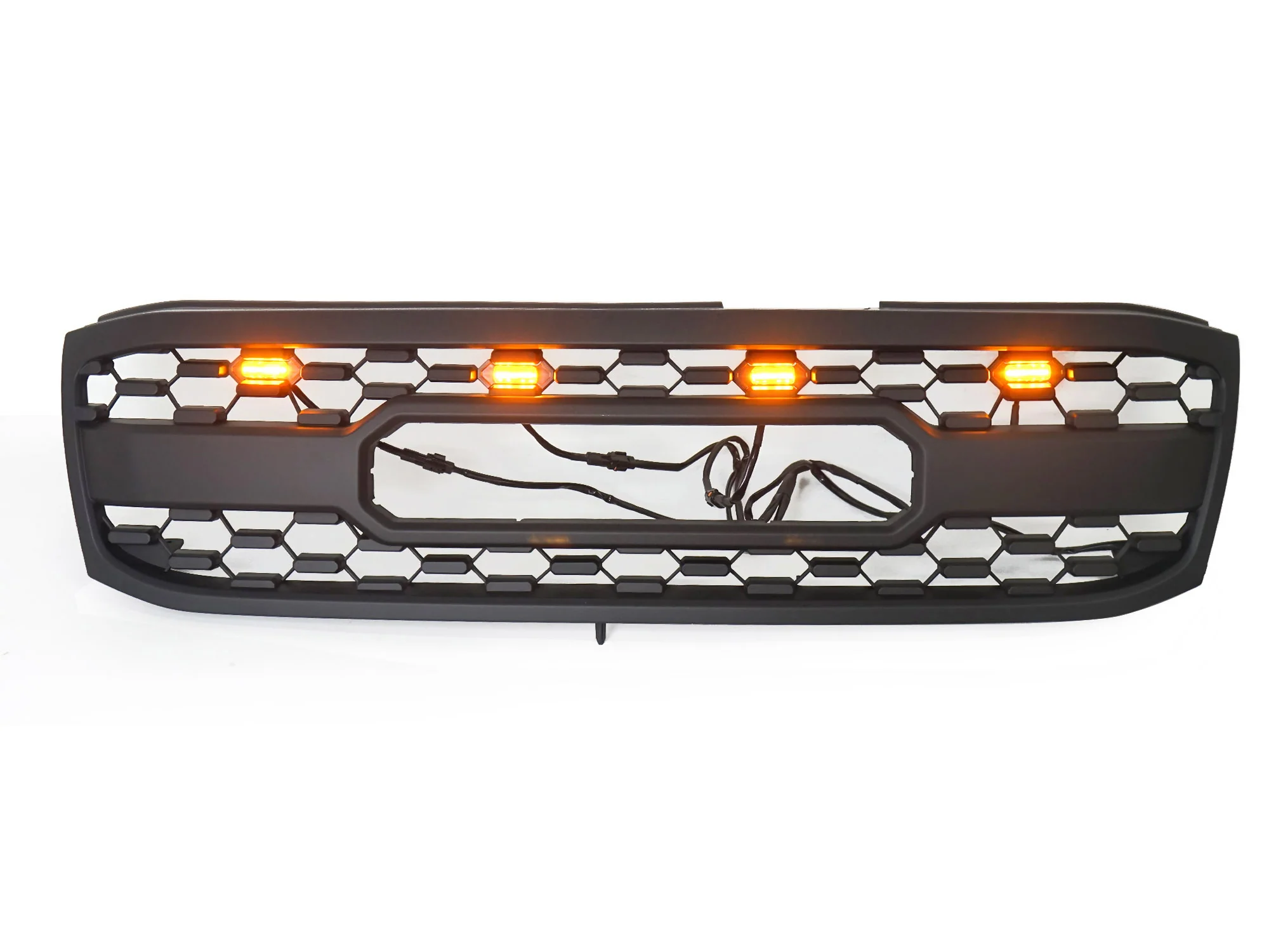 Black Front Bumper Upper Grille w/ LED Light Fit For 1998-2006 Toyota Land Crusier LC100 - Image 24