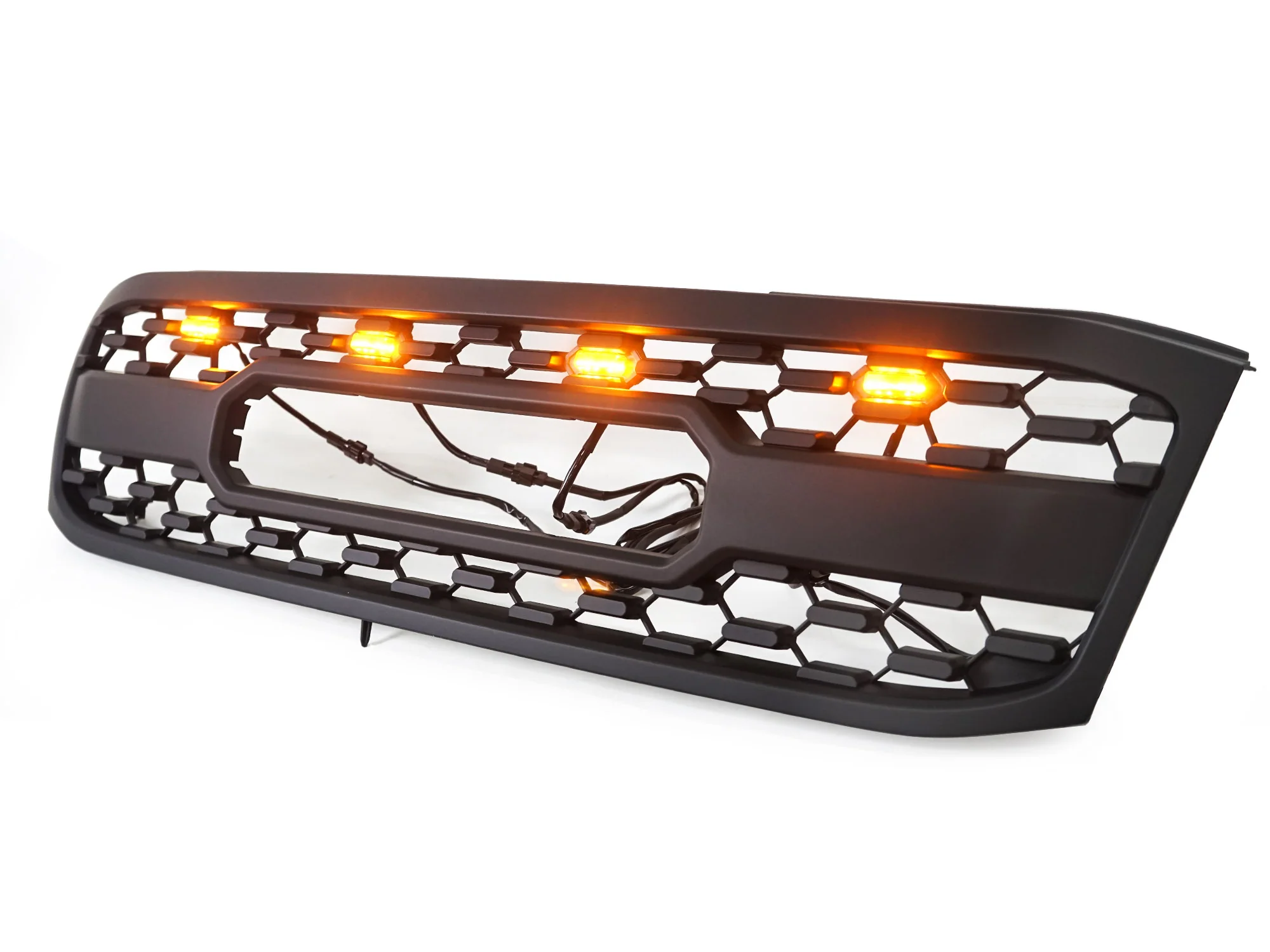 Black Front Bumper Upper Grille w/ LED Light Fit For 1998-2006 Toyota Land Crusier LC100 - Image 7