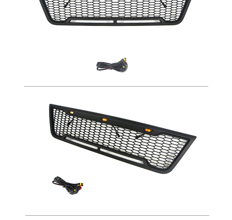 Black Front Bumper Upper Grille w/ LED Lights fit for 2003-2007 Ford E150 E250 E350 - Image 3
