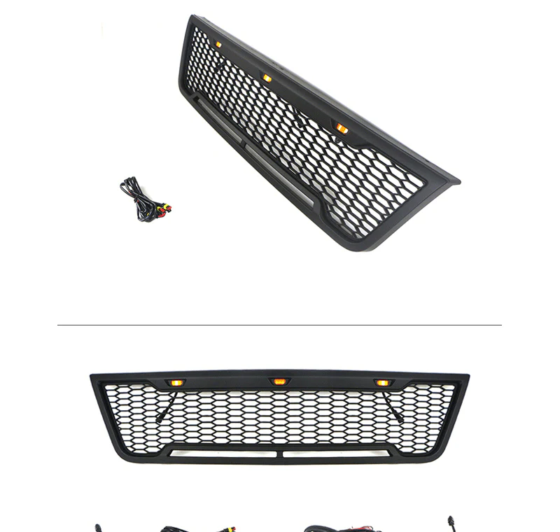 Black Front Bumper Upper Grille w/ LED Lights fit for 2003-2007 Ford E150 E250 E350 - Image 4
