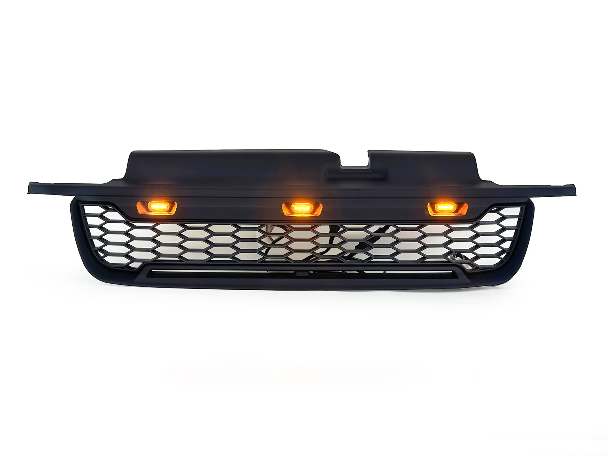 Black Front Bumper Upper Grille w/ LED Lights Fits For 2001-2004 Ford Escape / Kuga - Image 4
