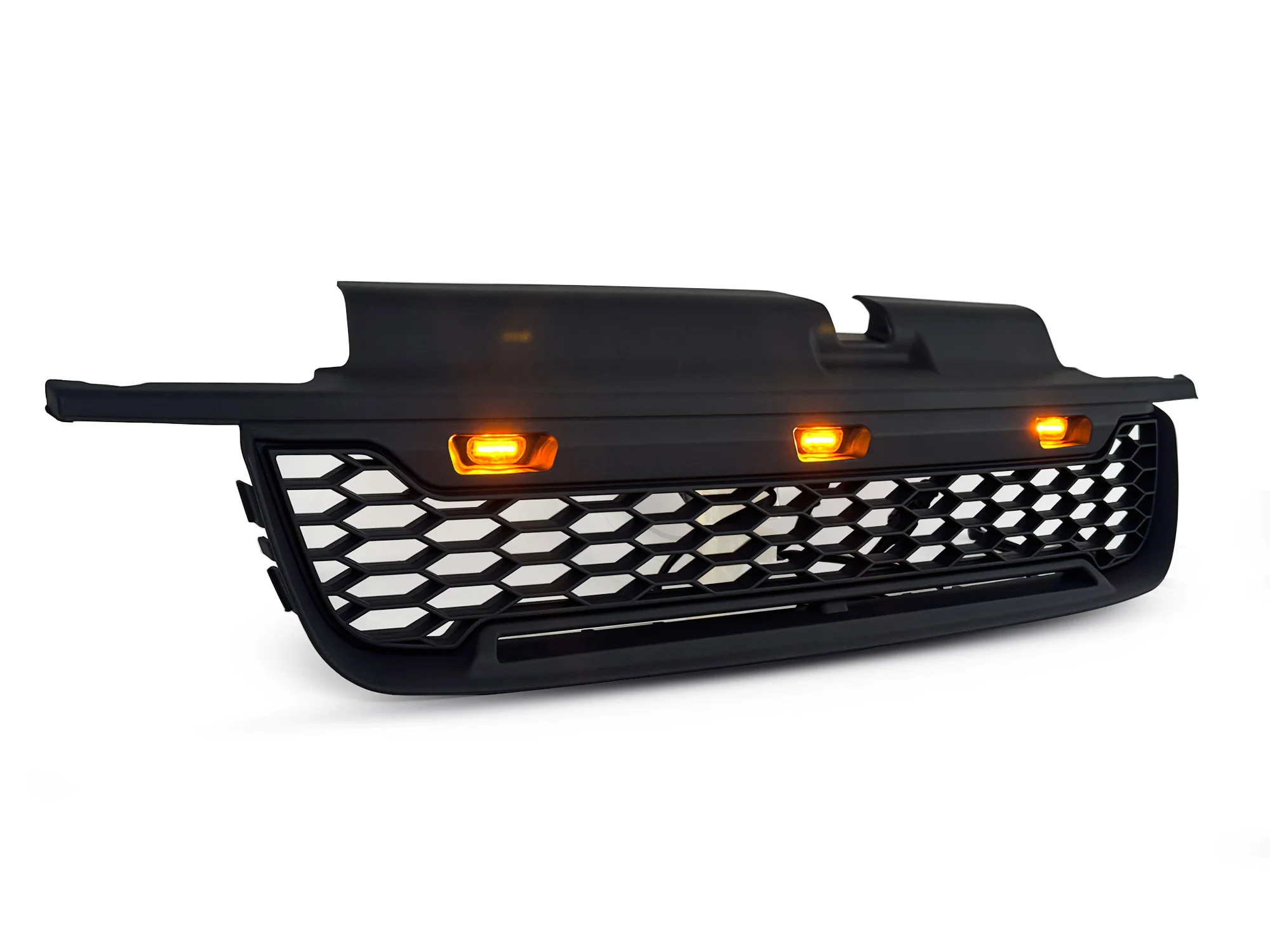 Black Front Bumper Upper Grille w/ LED Lights Fits For 2001-2004 Ford Escape / Kuga - Image 6