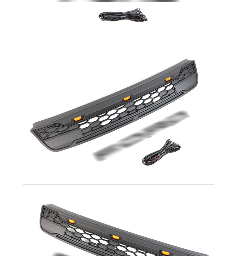 Black Front Bumper Upper Grille w/ Ligth Fits For 2013-2016 Ford Escape / Kuga - Image 5