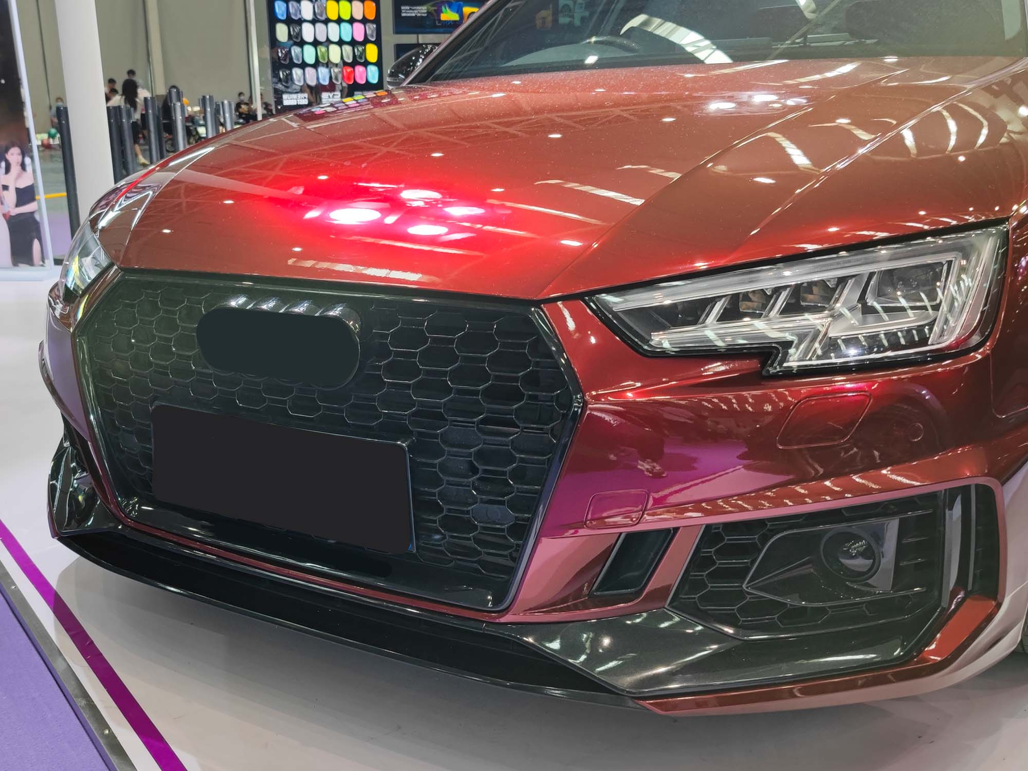 Honeycomb Mesh Hex Grille Black Fits 2017-18 Audi A4/S4 B9 RS4 Style - Image 3