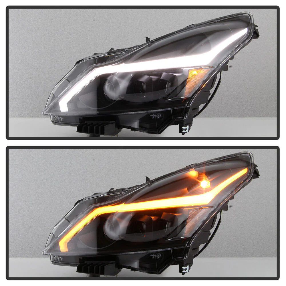 Black Headlights w/ LED Sequential Signal Switchback DRL For 2010-2013 Infiniti G37 G25 Q40 Sedan - Image 3
