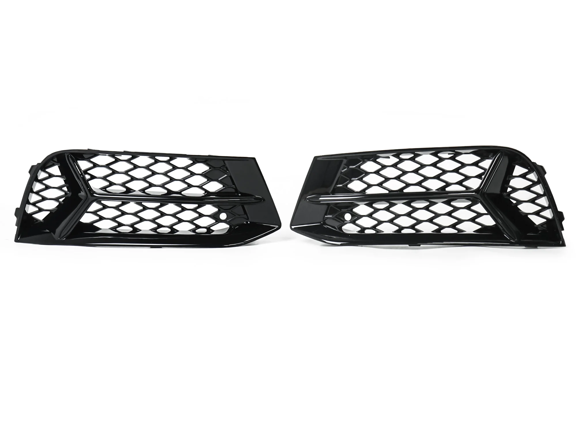 Gloss Black Fog Light Grilles Cover Pair For 2017–2020 Audi A3 8V Sedan (Non-S-Line) - Image 4