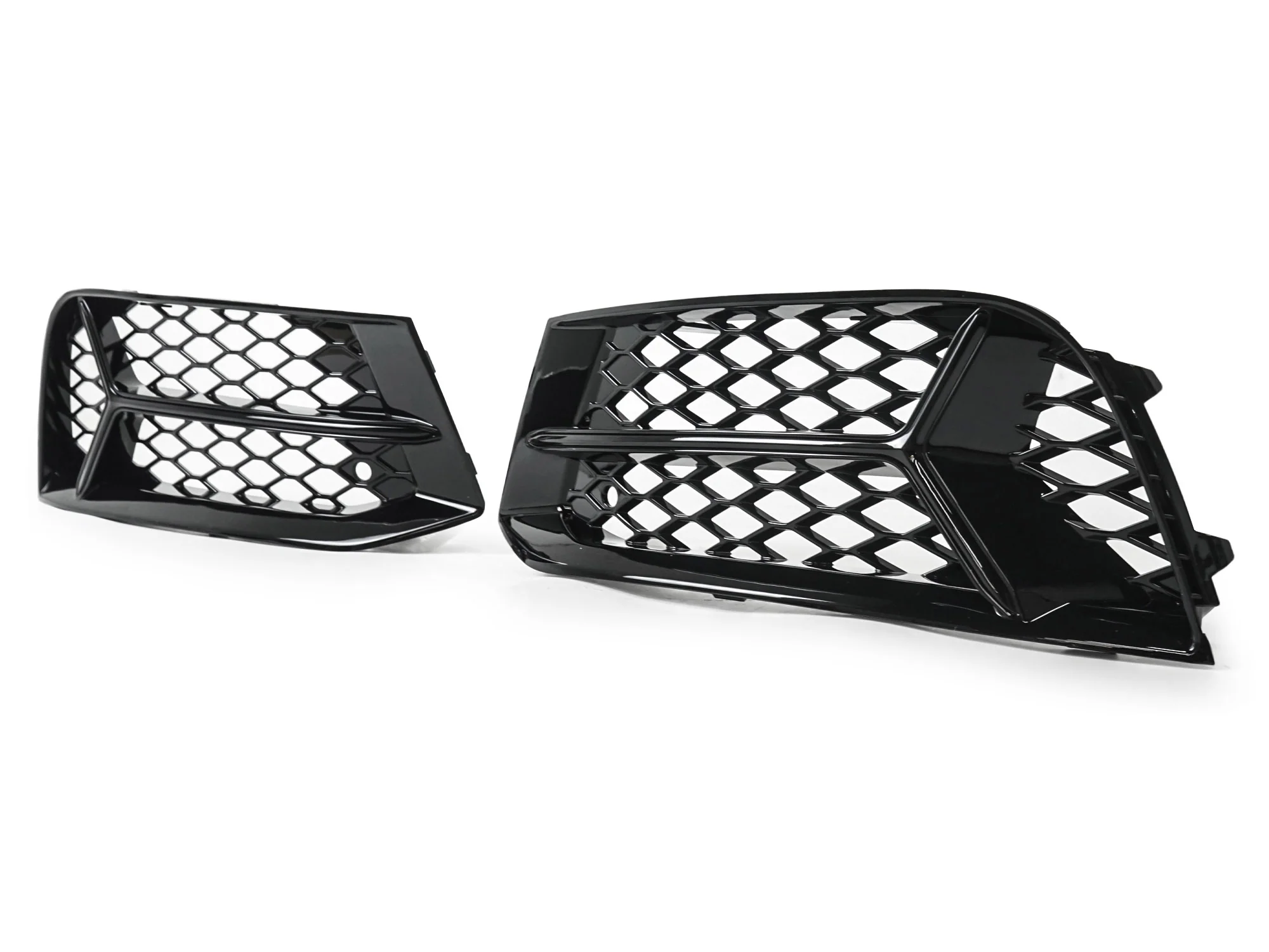 Gloss Black Fog Light Grilles Cover Pair For 2017–2020 Audi A3 8V Sedan (Non-S-Line) - Image 5