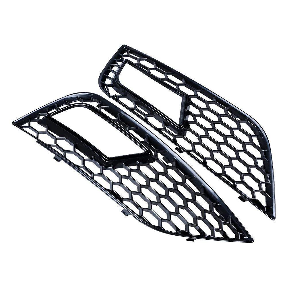 Front Lower Bumper Grille Fog Light Grill RS4 Style for 2013-2016 Audi A4 B8.5 Non-sline - Image 4