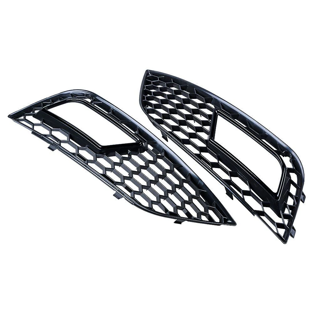 Front Lower Bumper Grille Fog Light Grill RS4 Style for 2013-2016 Audi A4 B8.5 Non-sline - Image 6