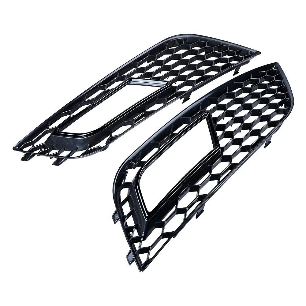 Front Lower Bumper Grille Fog Light Grill RS4 Style for 2013-2016 Audi A4 B8.5 Non-sline - Image 7