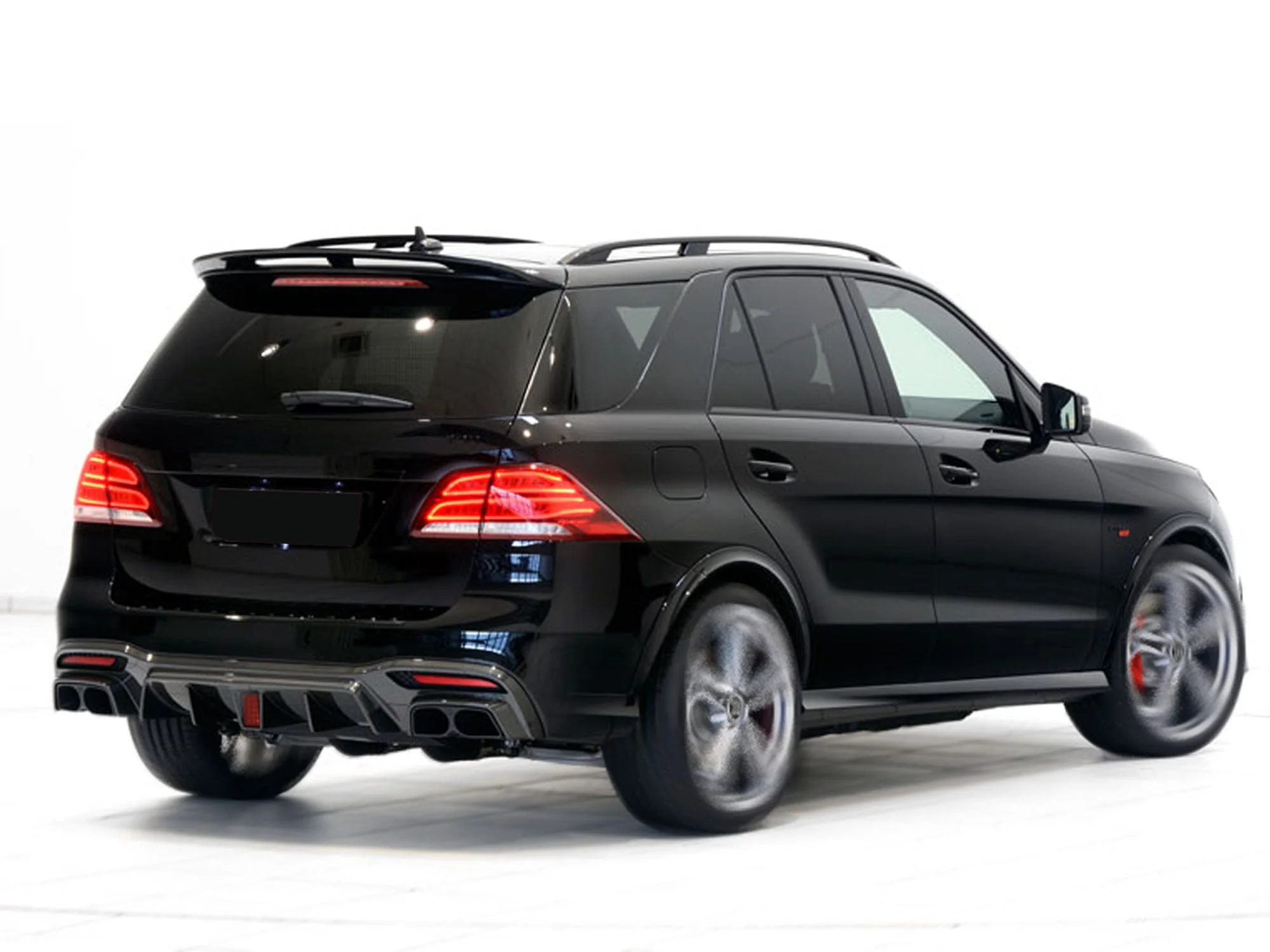 Gloss Black Rear Diffuser Exhaust Tailpipe for Mercedes W166 X166 GLE 350 AMG 2015-2018 - Image 3