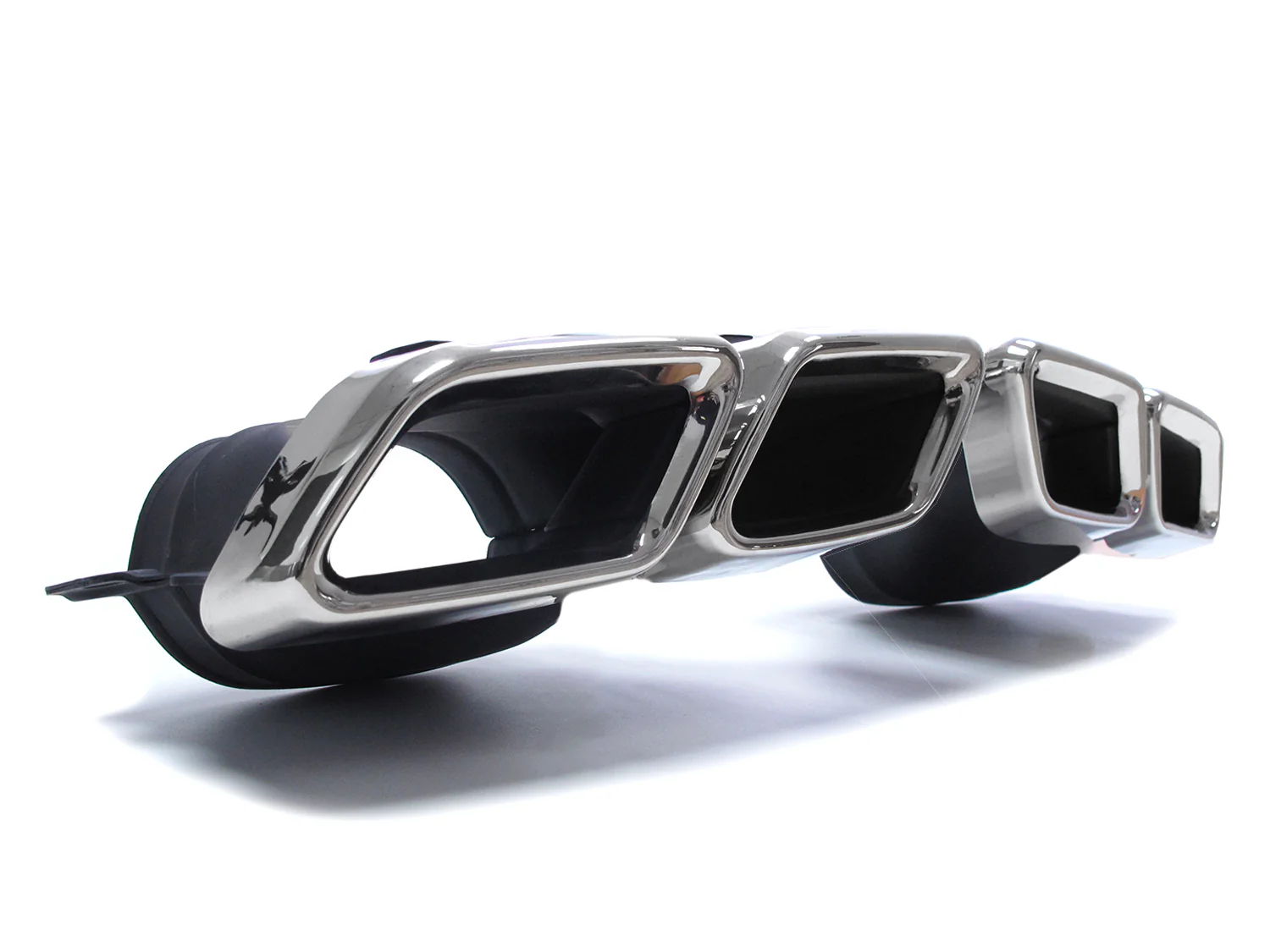 Black Rear Diffuser Chrome Exhaust Tips for Mercedes W213 Non-AMG 2017-2020 di35 - Image 11