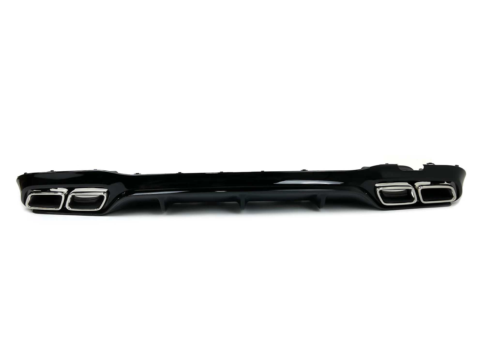 E63 Style Gloss Black Rear Diffuser + Silver Exhaust Tips For Mercedes W213 S213 2017-2023 AMG Bumper - Image 6
