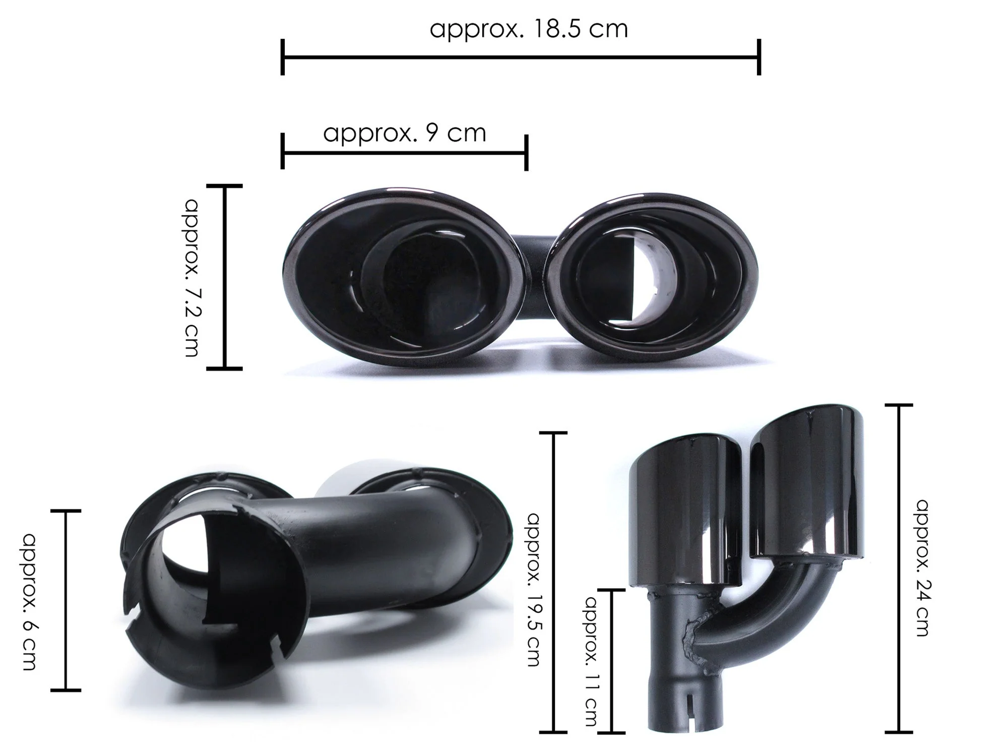 Black Rear Diffuser + Exhaust Tips For Audi B9 A4 S-line 2017-2019 - Image 13