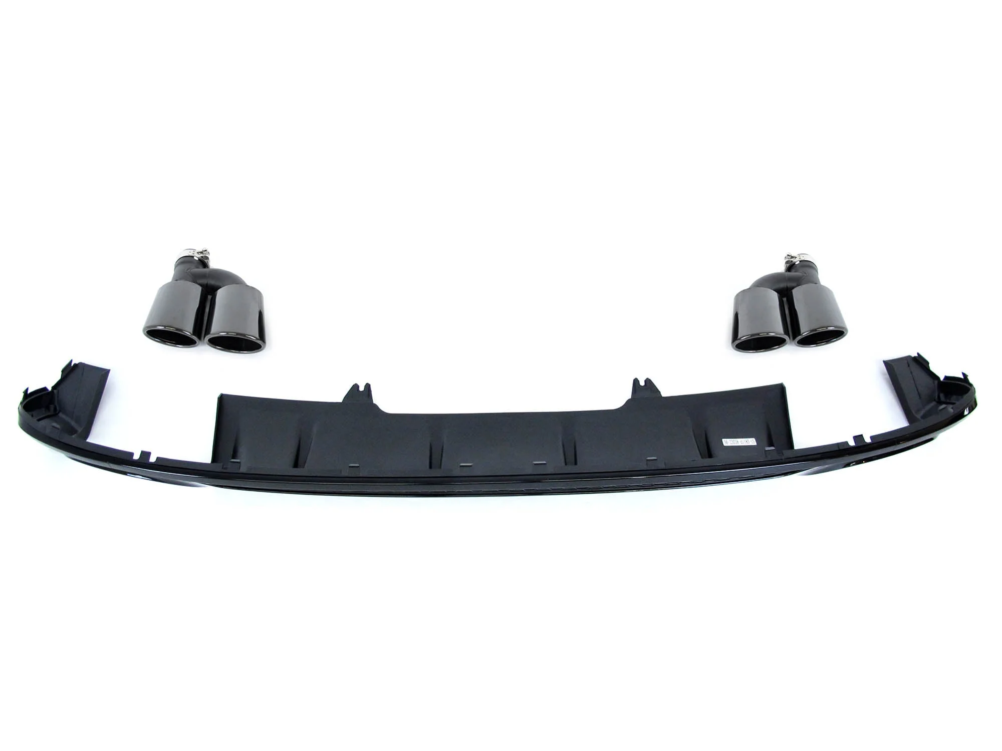 Black Rear Diffuser + Exhaust Tips For Audi B9 A4 S-line 2017-2019 - Image 4