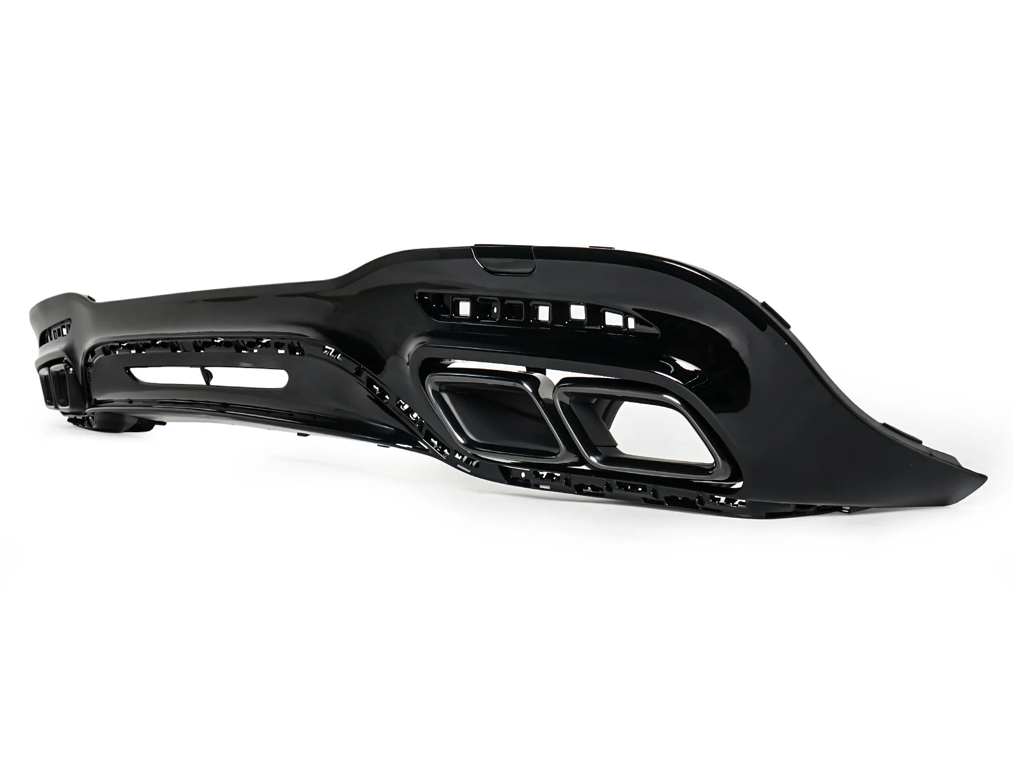 Black Rear Diffuser + Exhaust Tips for Mercedes S-Class W222 AMG-Line 2018-2020 - Image 6