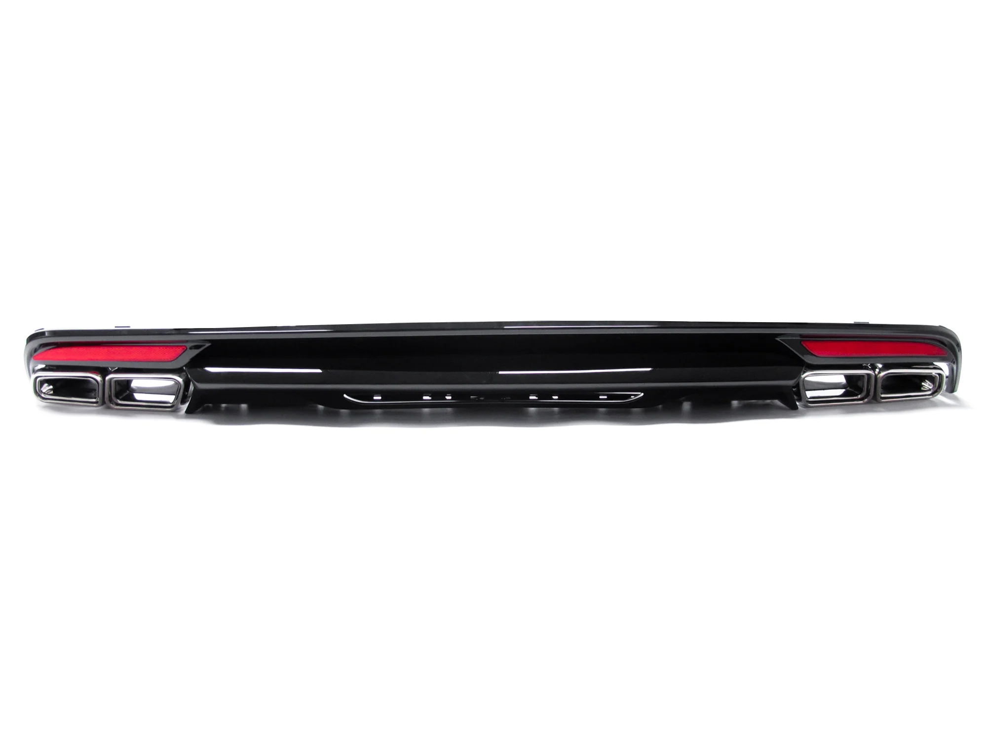 Black Rear Diffuser + Chrome Tips for Mercedes W222 E-Class AMG PRE-LCI 2014-2017 - Image 4