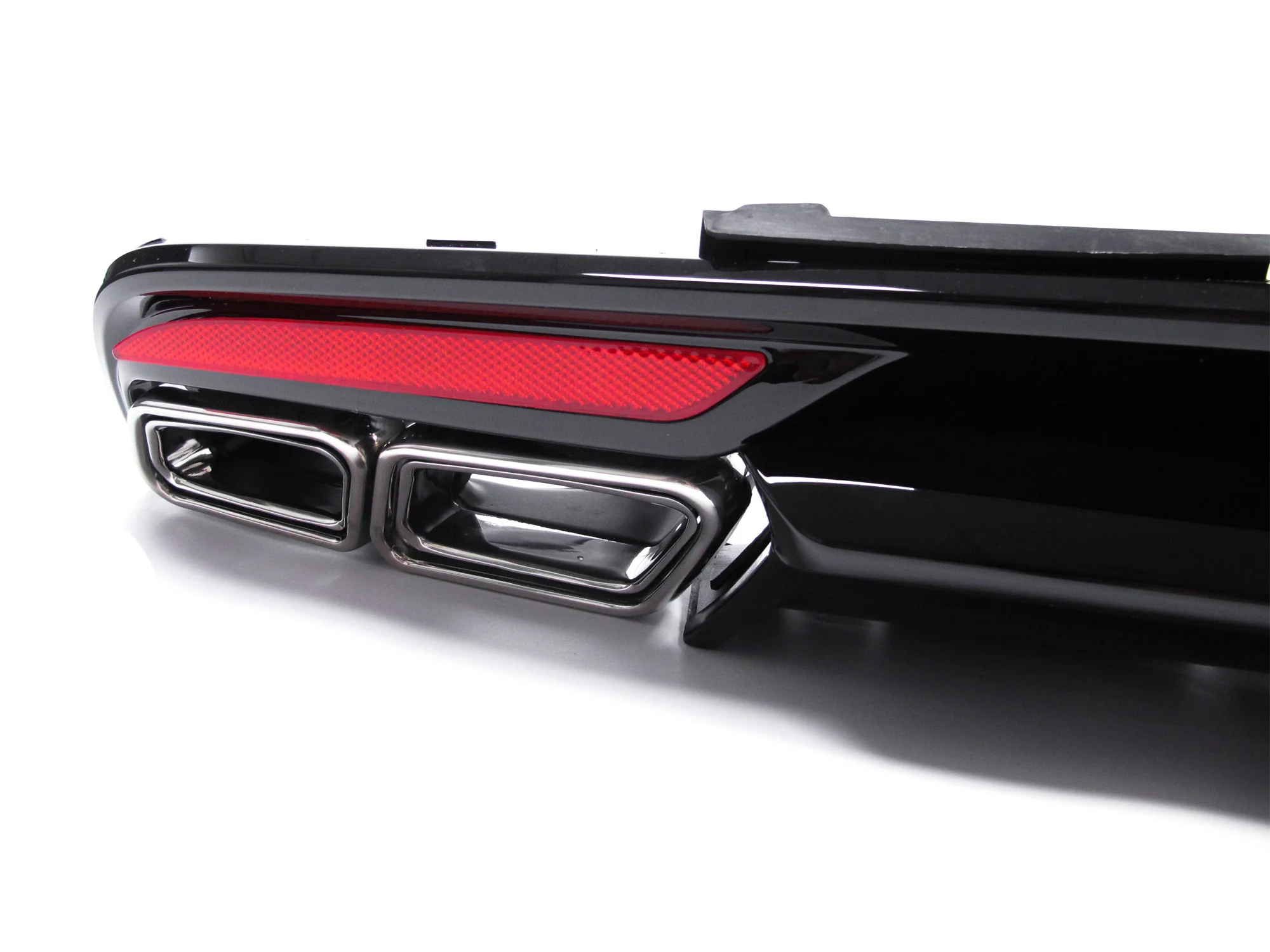 Black Rear Diffuser + Chrome Tips for Mercedes W222 E-Class AMG PRE-LCI 2014-2017 - Image 7