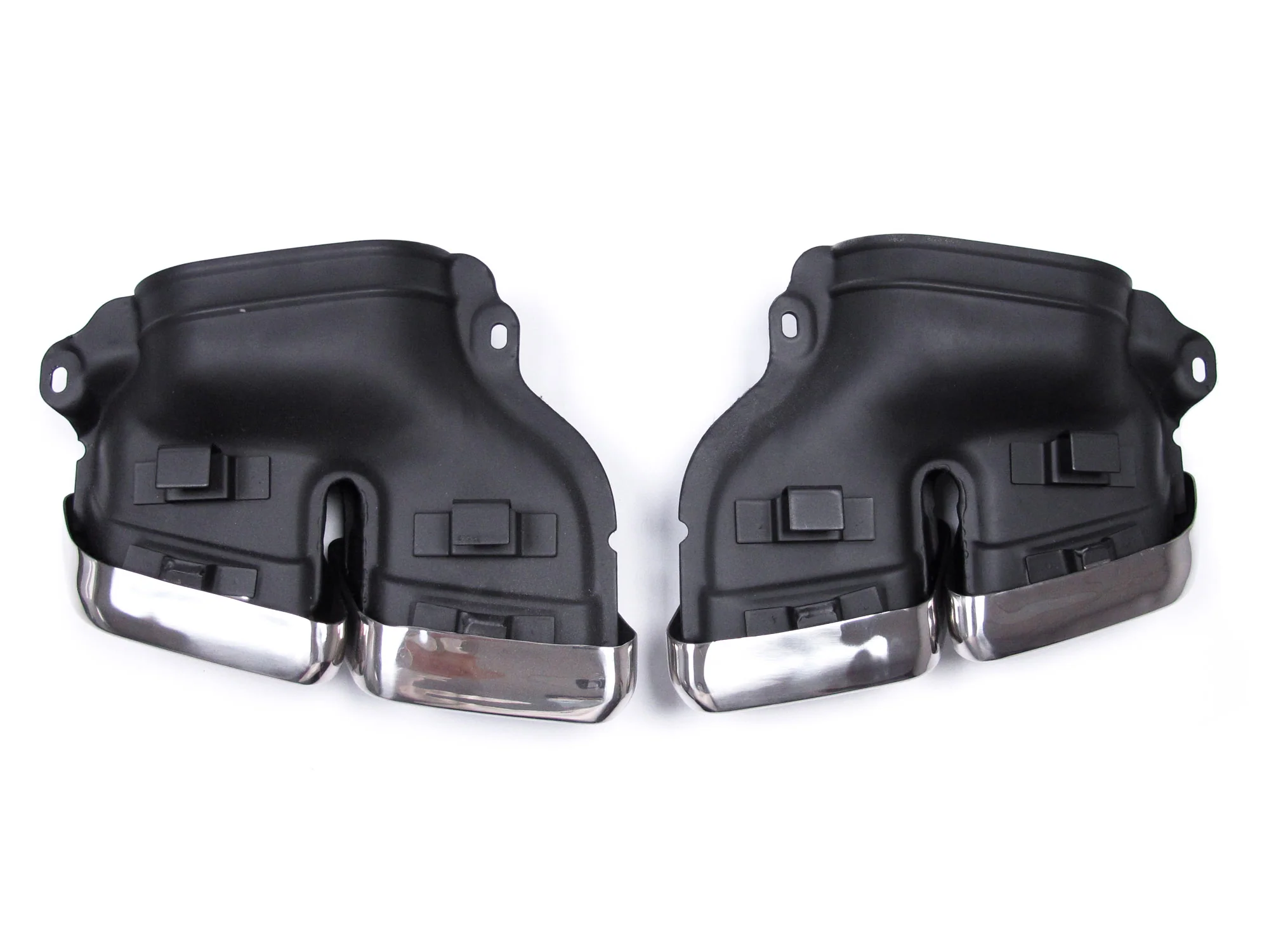 Black Rear Diffuser + Chrome Tips for Mercedes W222 E-Class AMG PRE-LCI 2014-2017 - Image 9