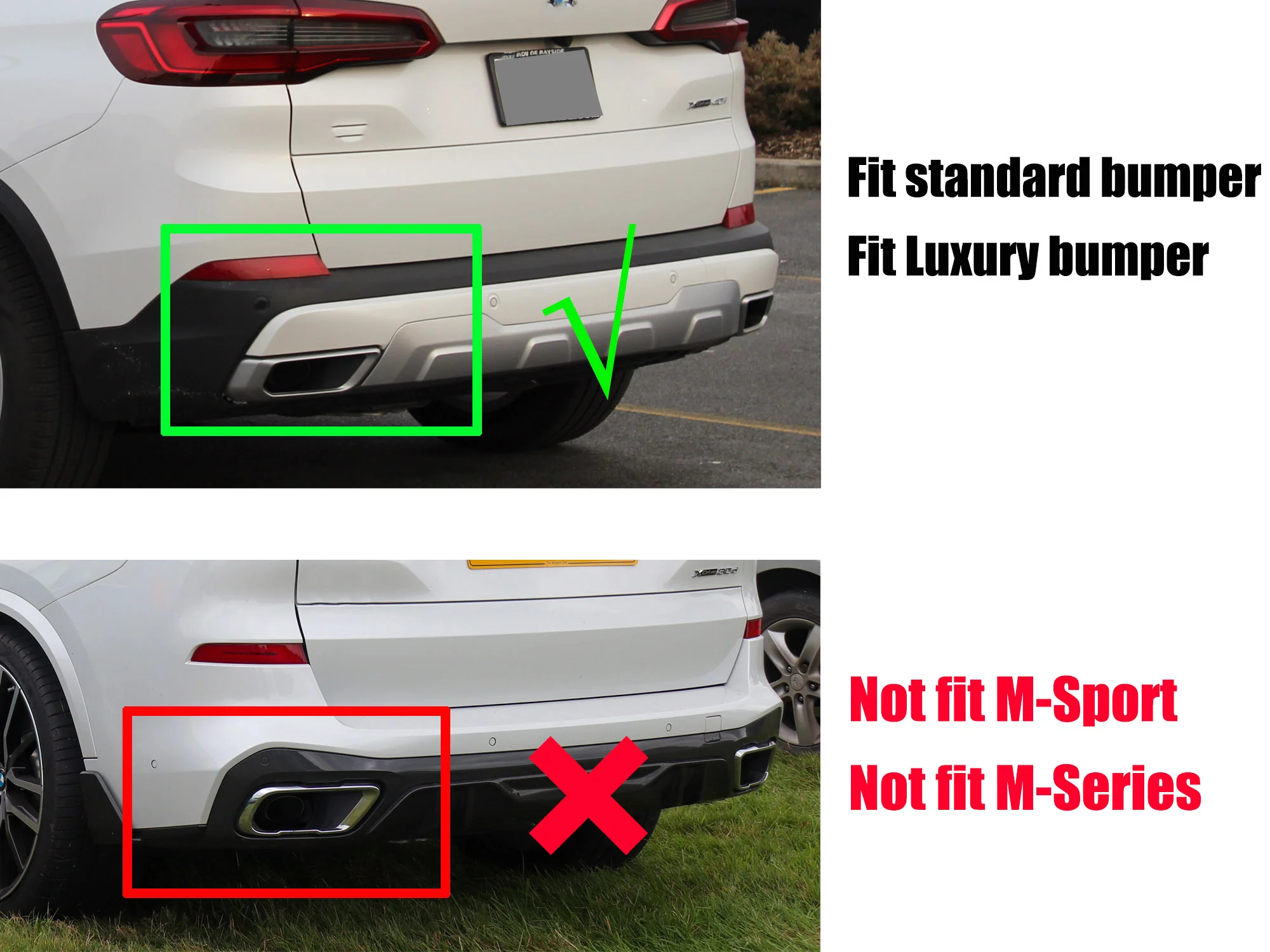 Black Steel Exhaust Tips Replacement for 2019-2025 BMW X5 G05 X6 G06 X7 G07 - Image 15