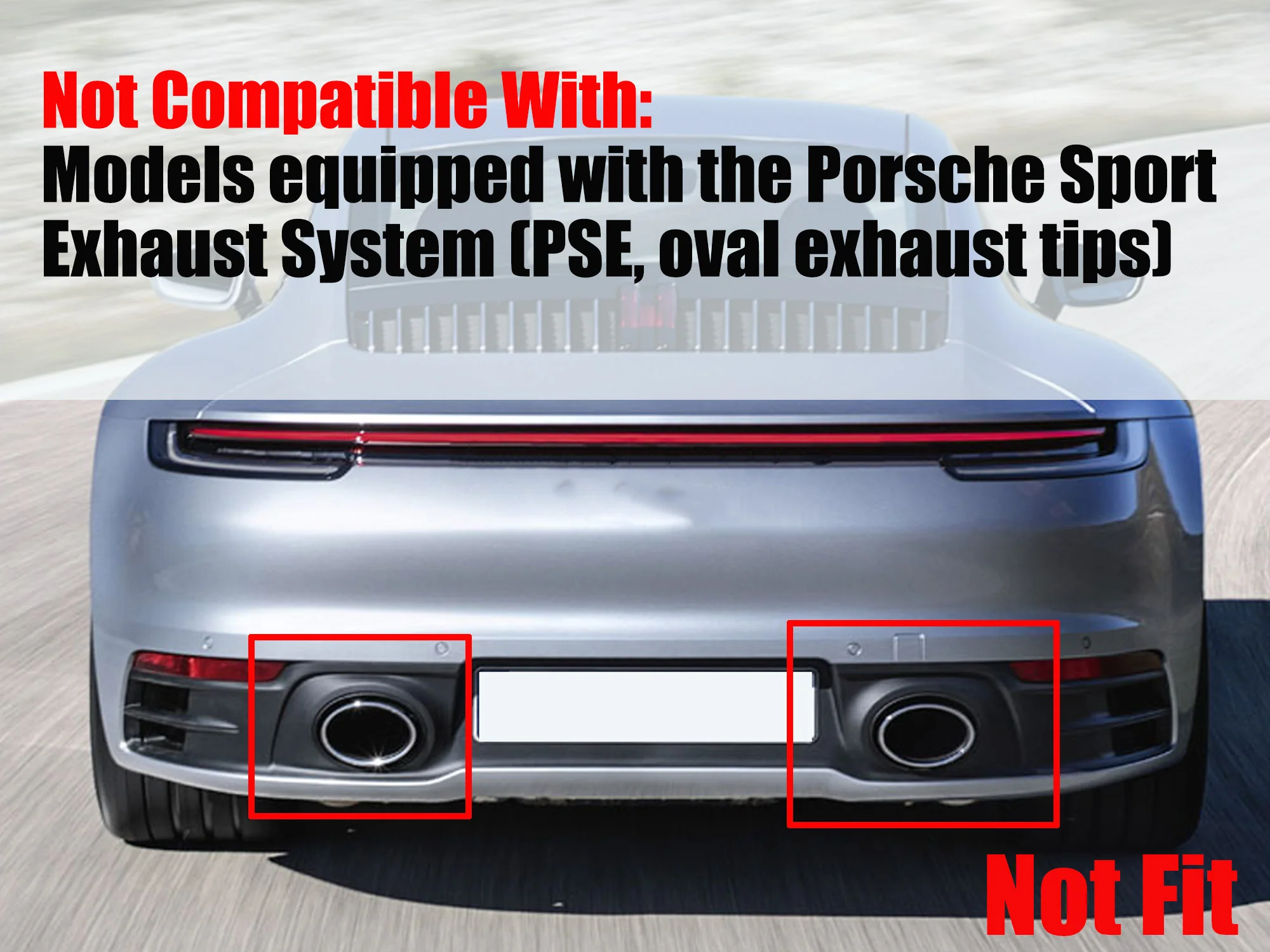 Chrome Exhaust Tips for Porsche 911 992 Non-PSE | Carrera 2019+ - Image 3