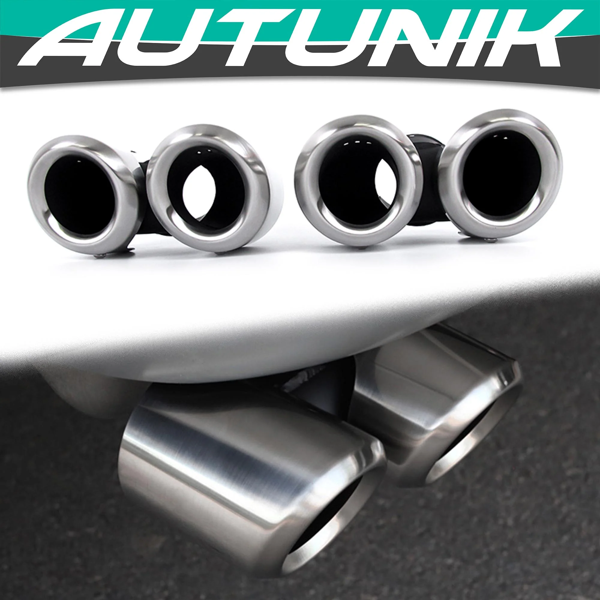 Brushed Chrome Exhaust Tips For 2020-2026 Land Rover Defender 90 110 130 2.0L