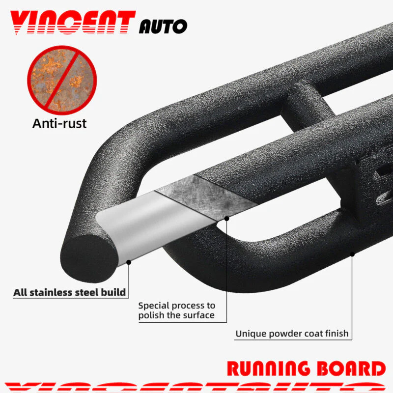 6.5" Running Board Side Step Nerf Bar For Ford Bronco 2-Door 2021-2024 - Image 4